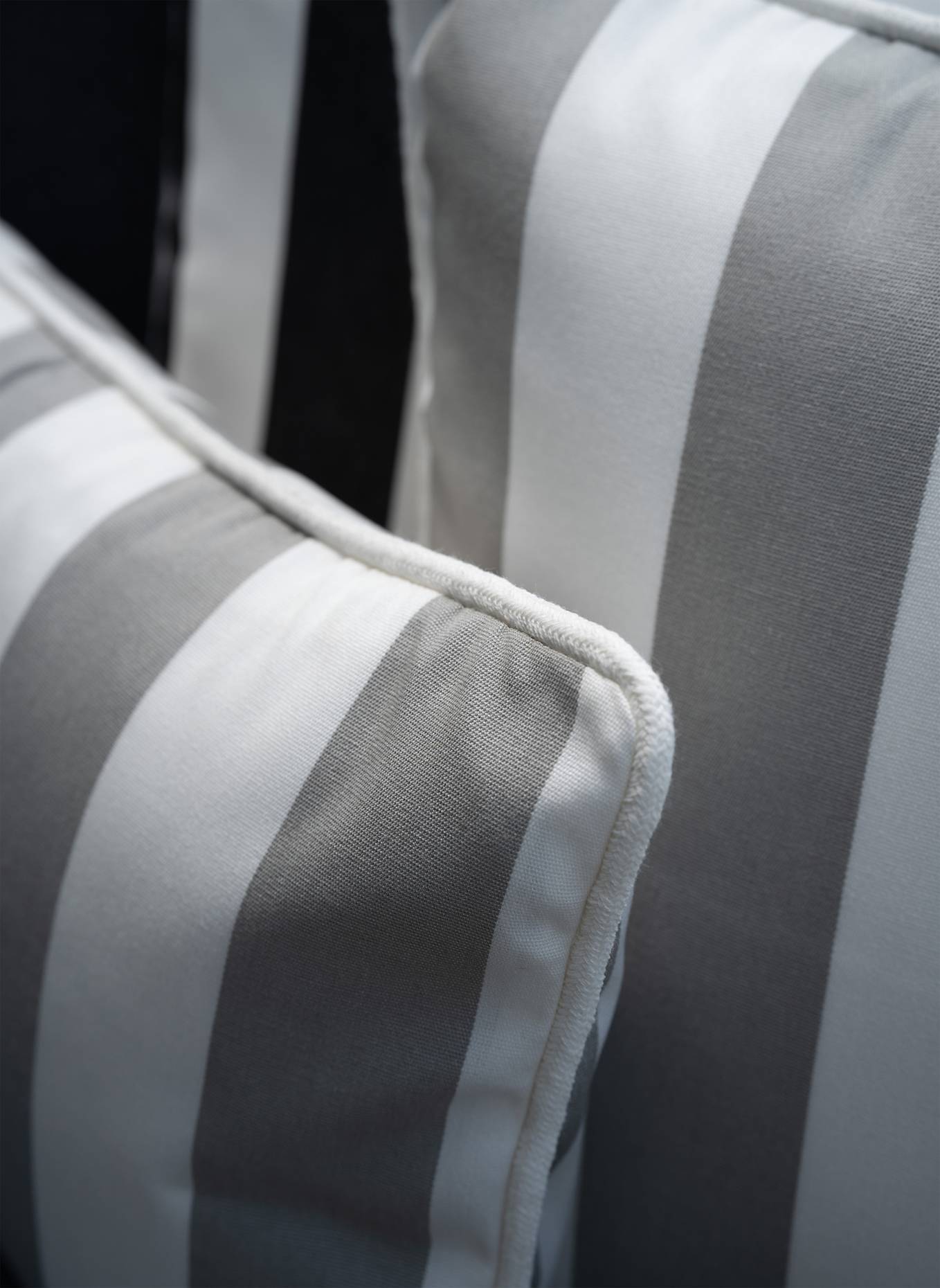 another mondaen Dekokissen WILLE OUTDOOR CLASSIC STREIFENKISSEN: GRAU