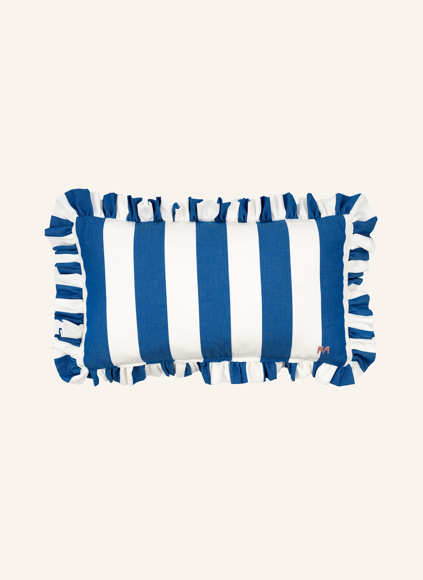 another mondaen Dekokissen ERICH OUTDOOR RÜSCHEN STREIFENKISSEN: BLAU