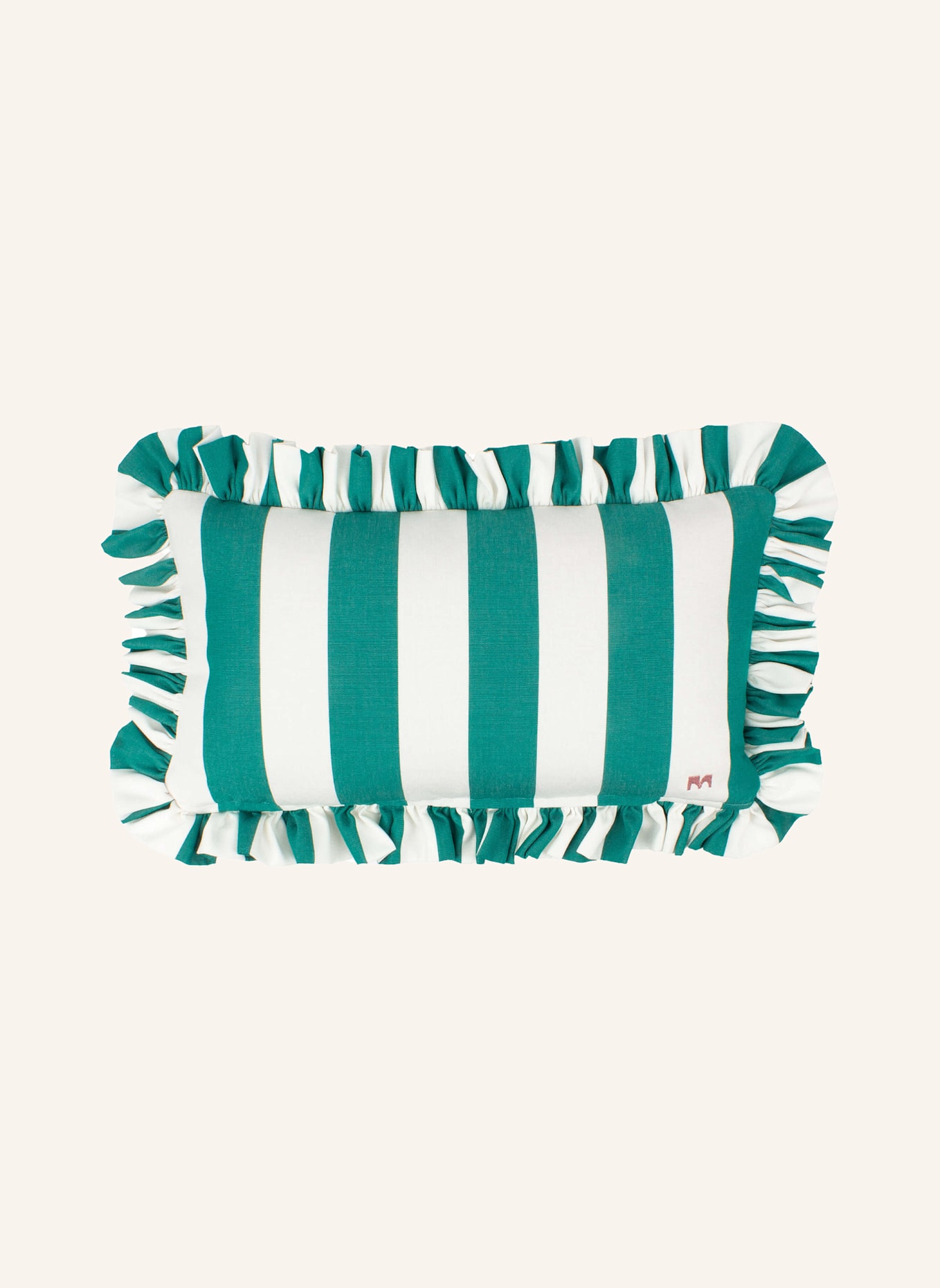 another mondaen Dekokissen ERICH OUTDOOR RÜSCHEN STREIFENKISSEN: DUNKELGRÜN