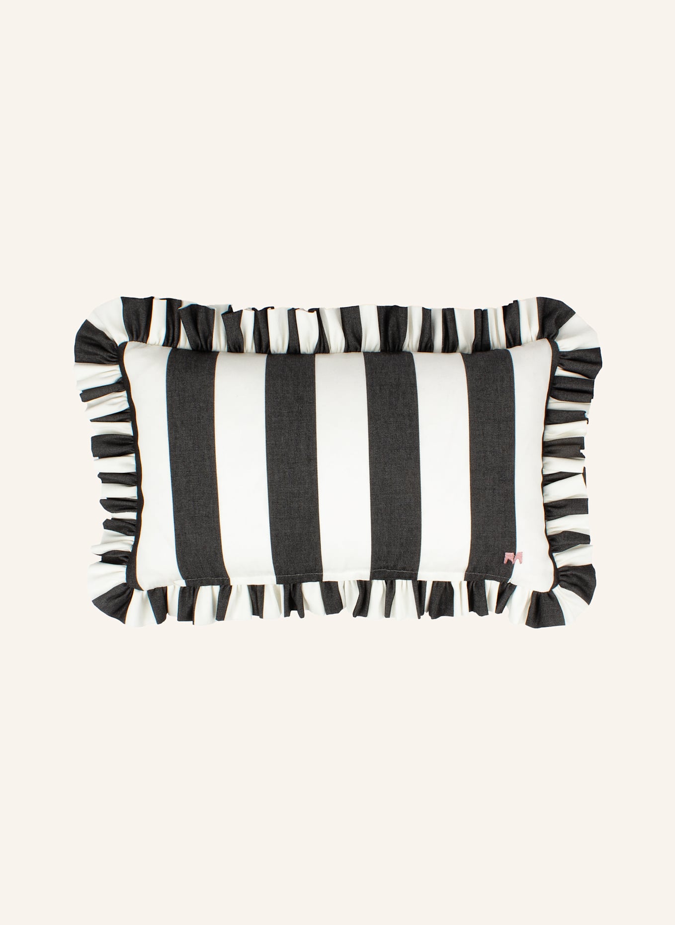another mondaen Dekokissen ERICH OUTDOOR RÜSCHEN STREIFENKISSEN: DUNKELGRAU