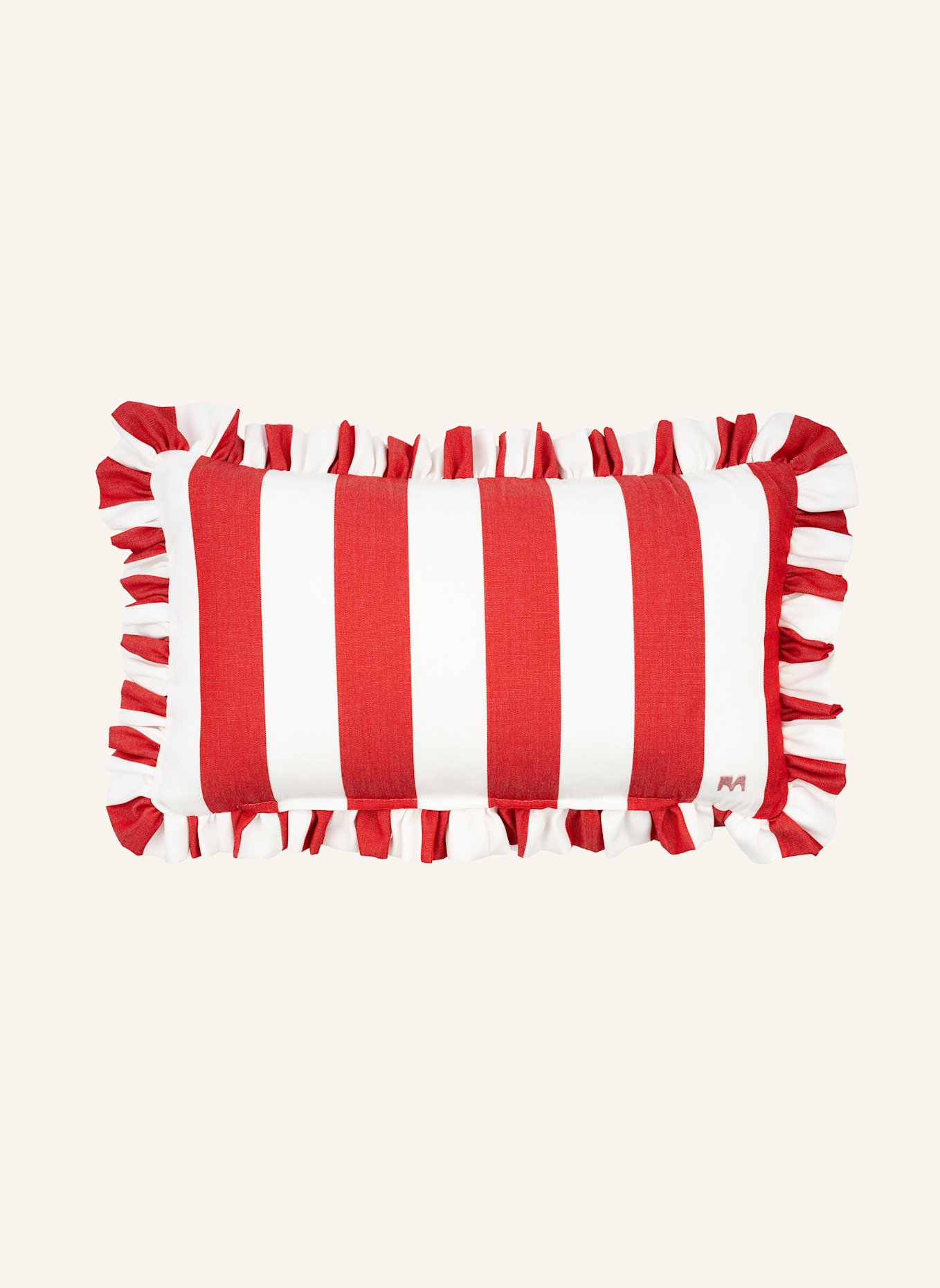 another mondaen Dekokissen ERICH OUTDOOR RÜSCHEN STREIFENKISSEN: ROT