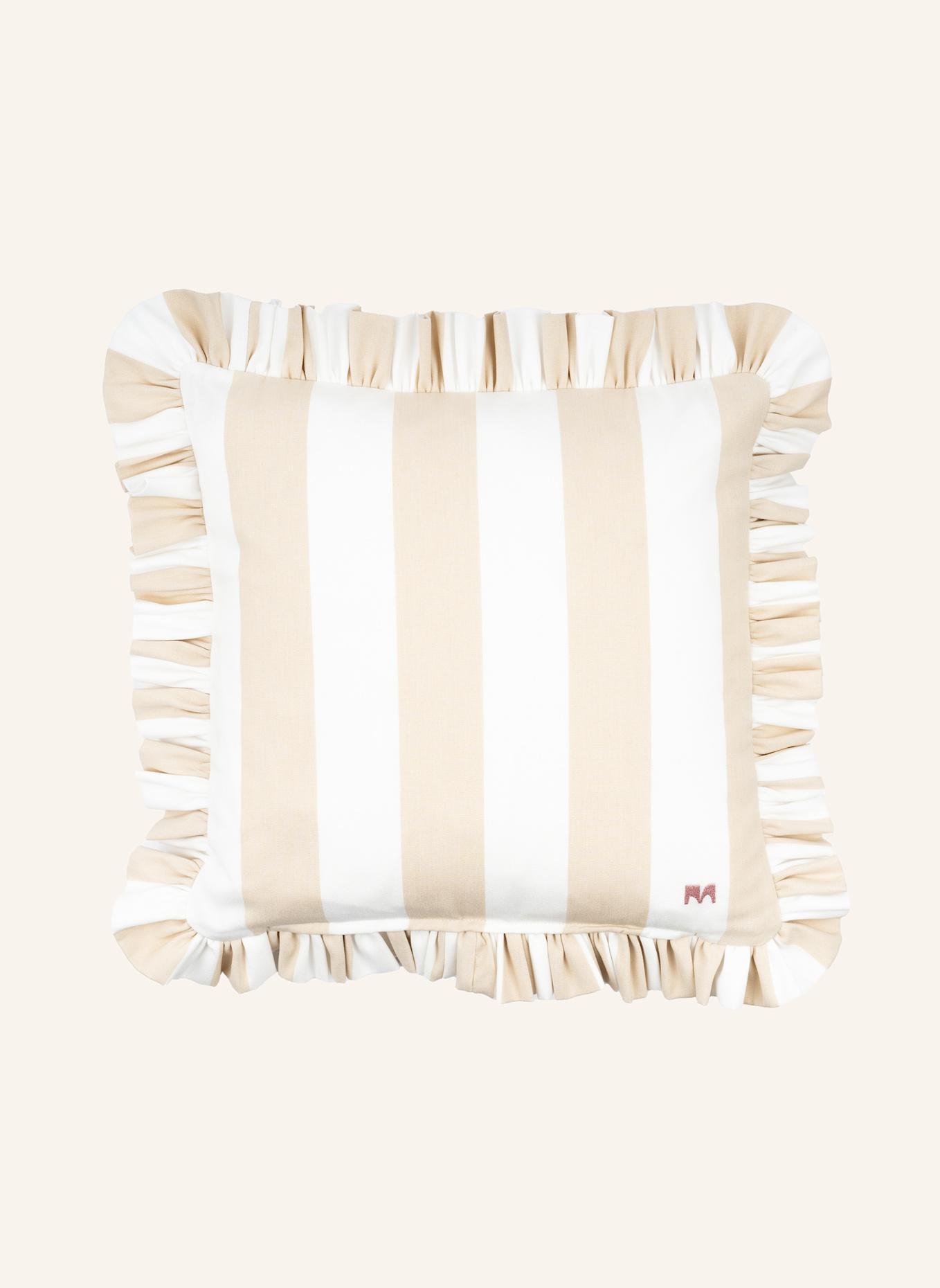 another mondaen Dekokissen WILLE OUTDOOR RÜSCHEN STREIFENKISSEN: BEIGE