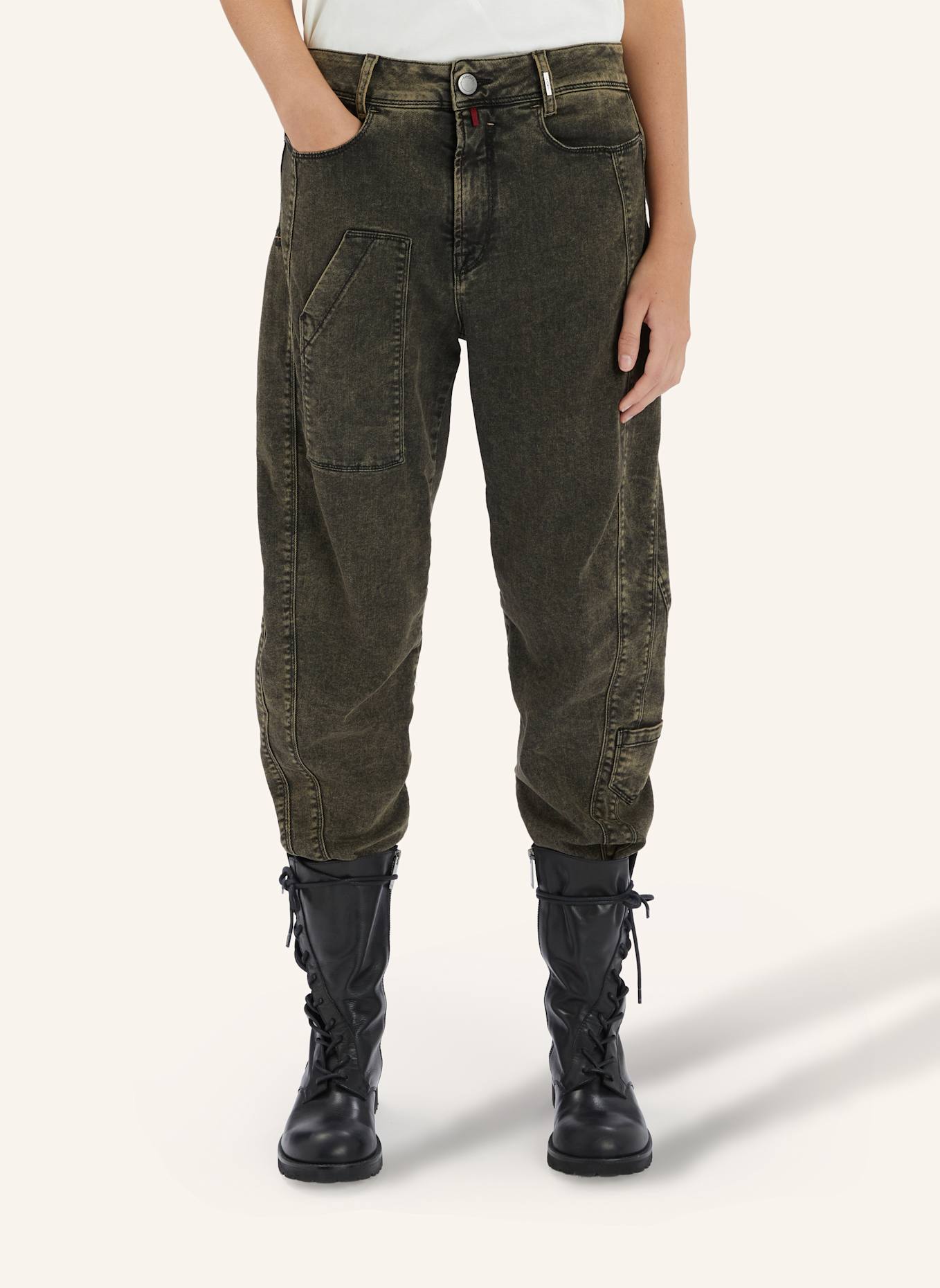 HIGH Jeans WIDE LEG SADDLE: GRÜN