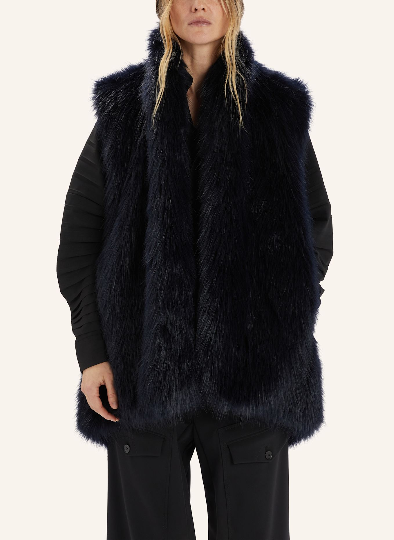 HIGH Wendeweste TRON aus Kunstfell: BLAU