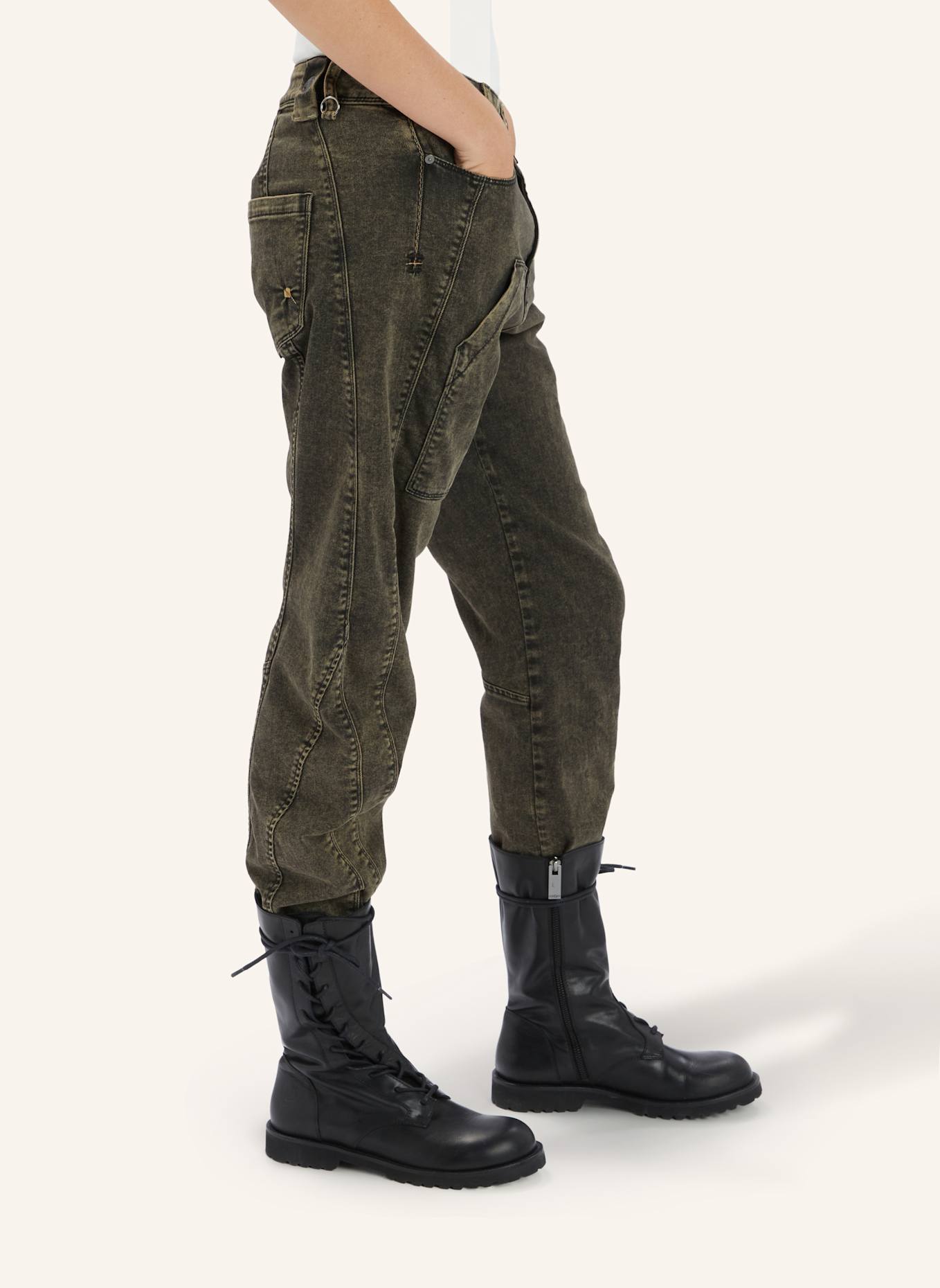 HIGH Jeans WIDE LEG SADDLE: GRÜN