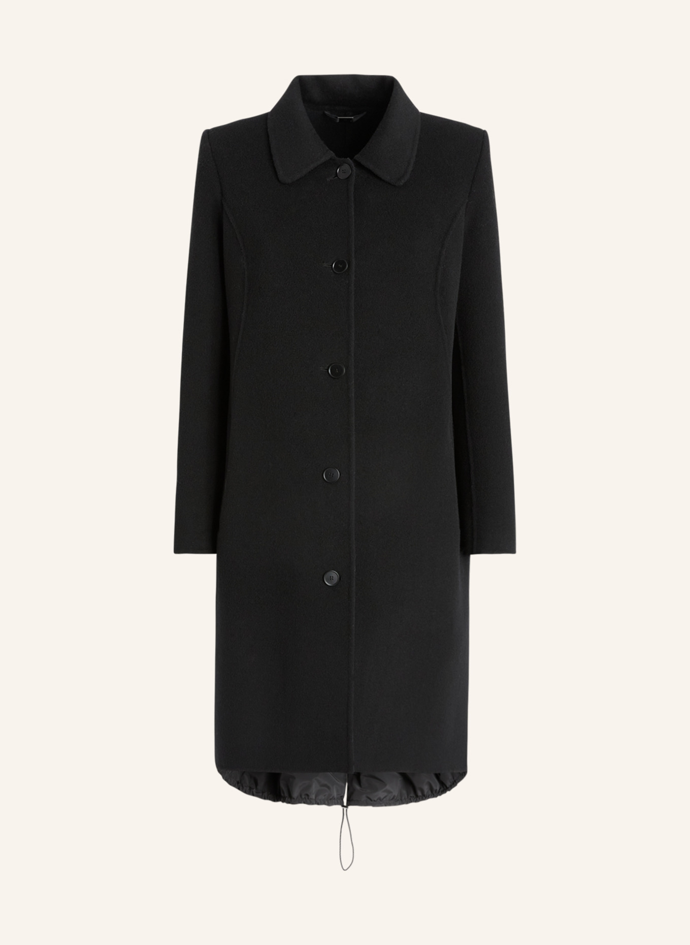 HIGH Mantel ENGAGE im Materialmix: SCHWARZ