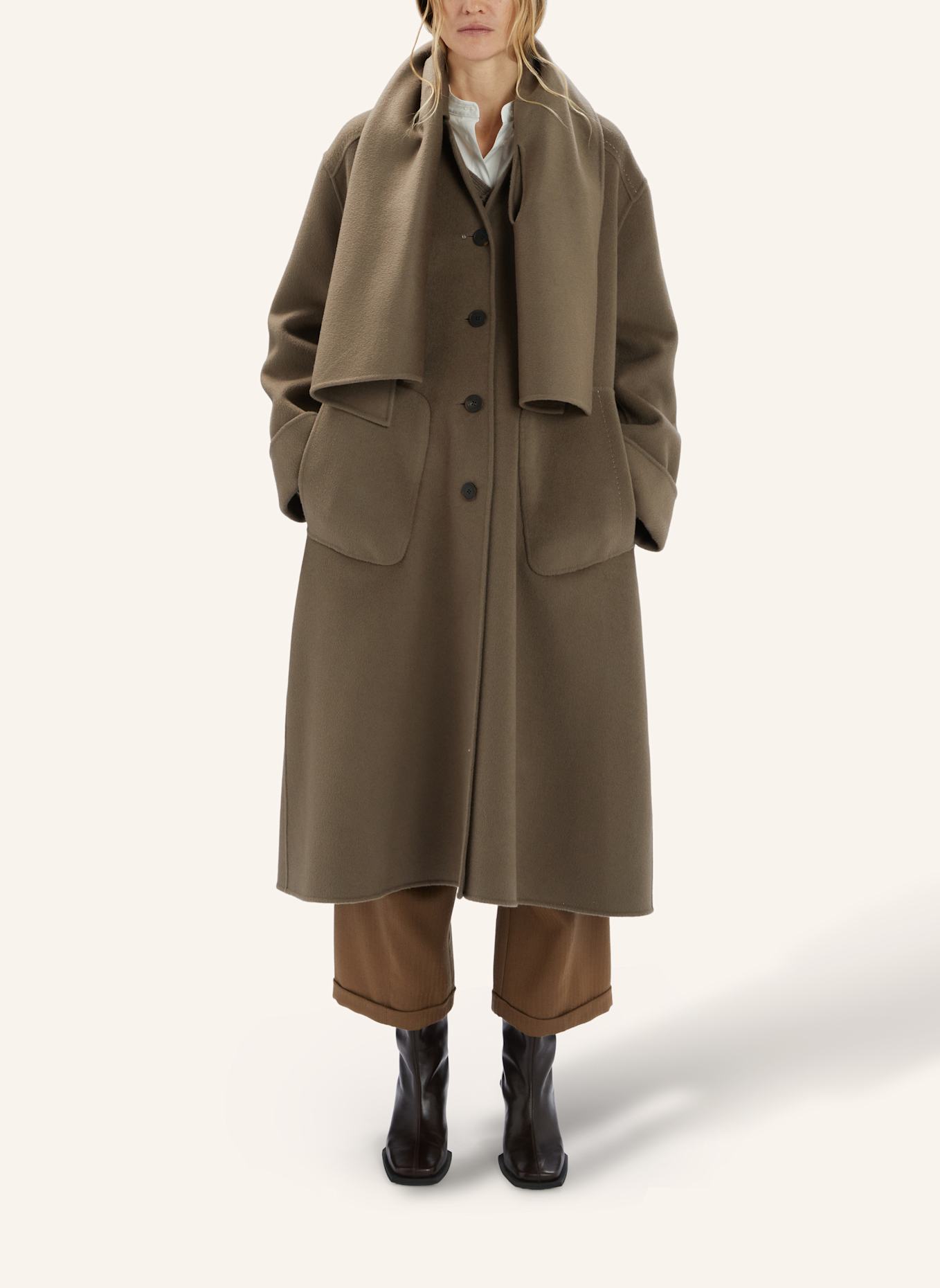 HIGH Wollmantel SPIRE: BEIGE