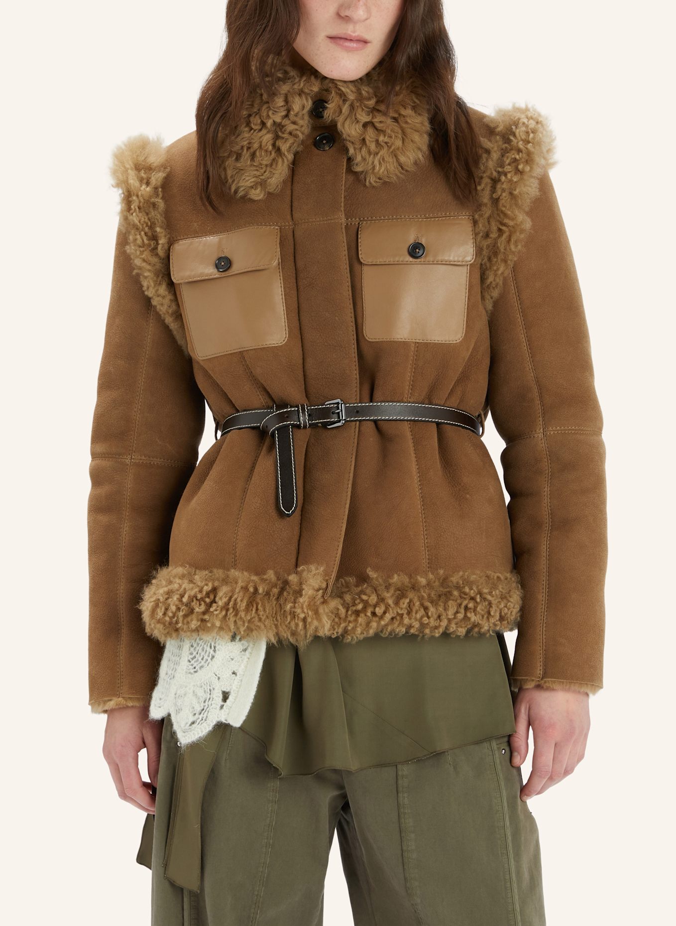 HIGH Lederjacke SIESTA: BEIGE