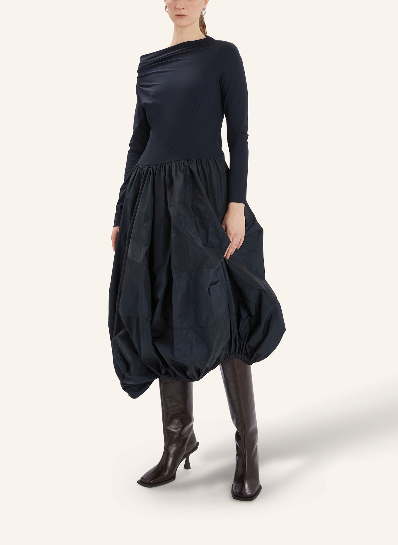 HIGH Kleid GRID: BLAU