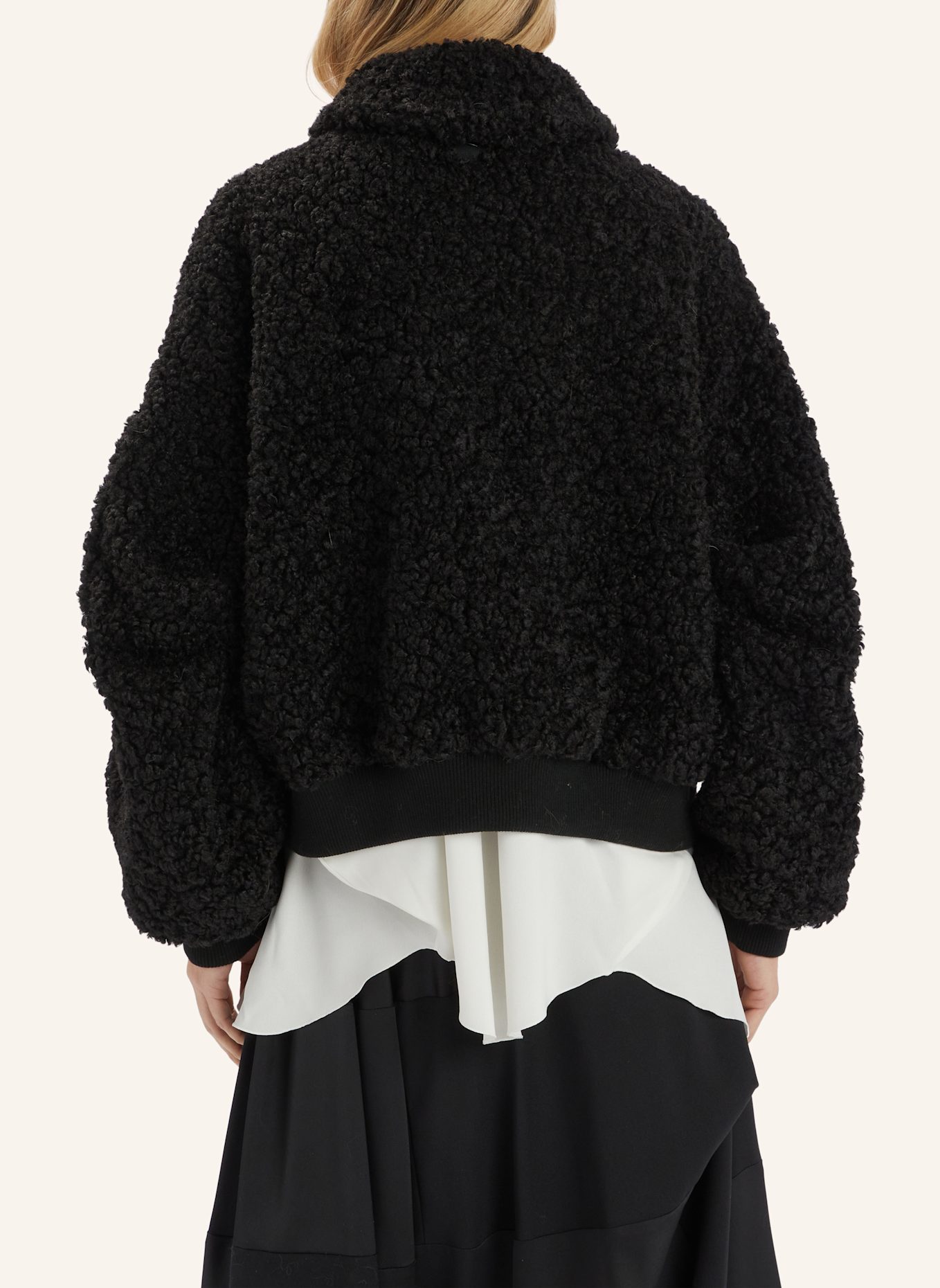 HIGH Bouclé-Jacke RULER: SCHWARZ