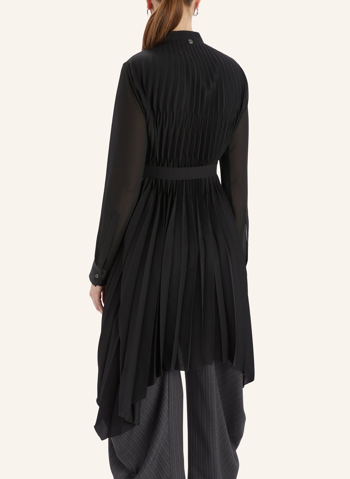 HIGH Blusenshirt SONNET mit Plissees: SCHWARZ