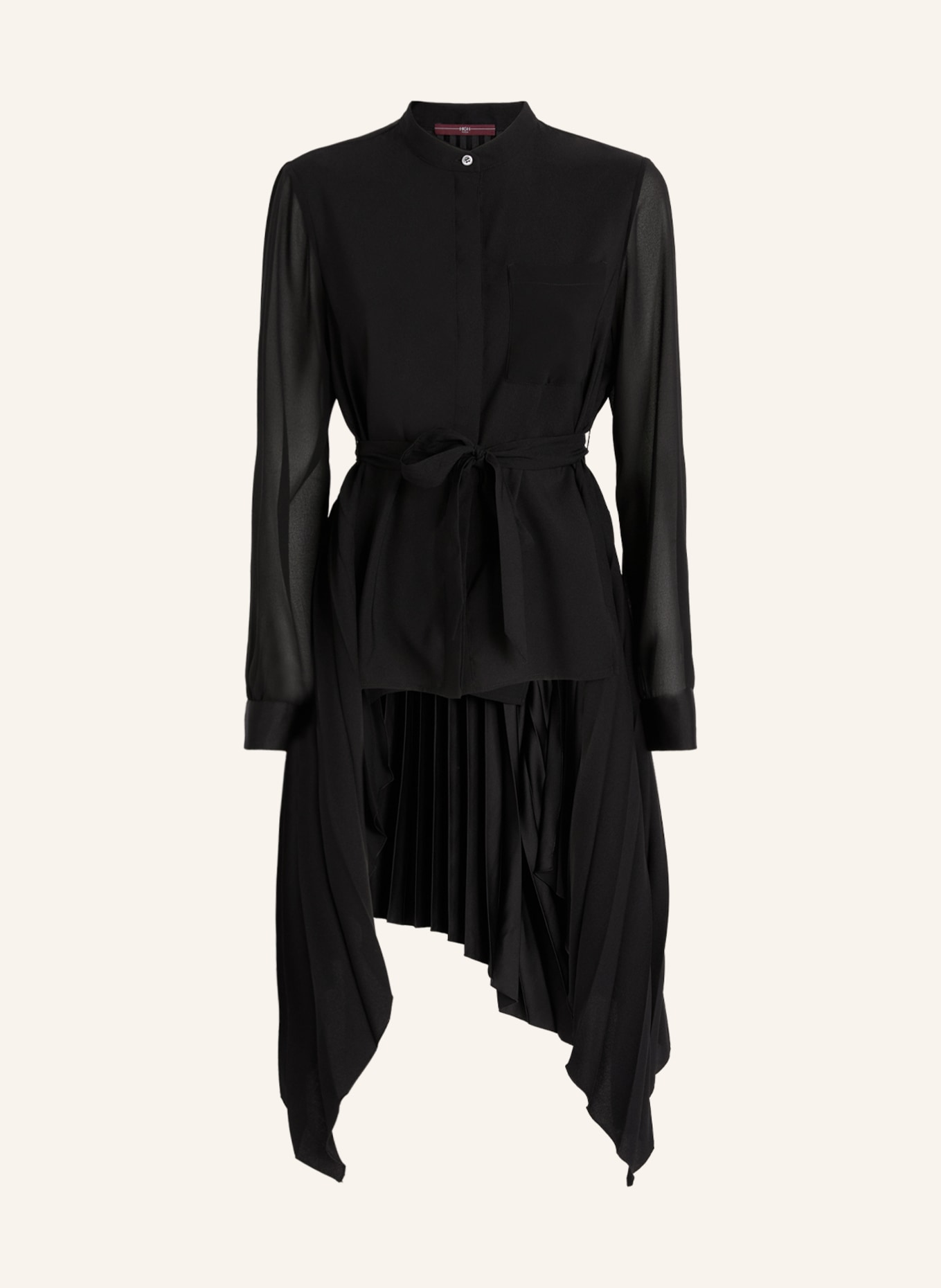 HIGH Blusenshirt SONNET mit Plissees: SCHWARZ