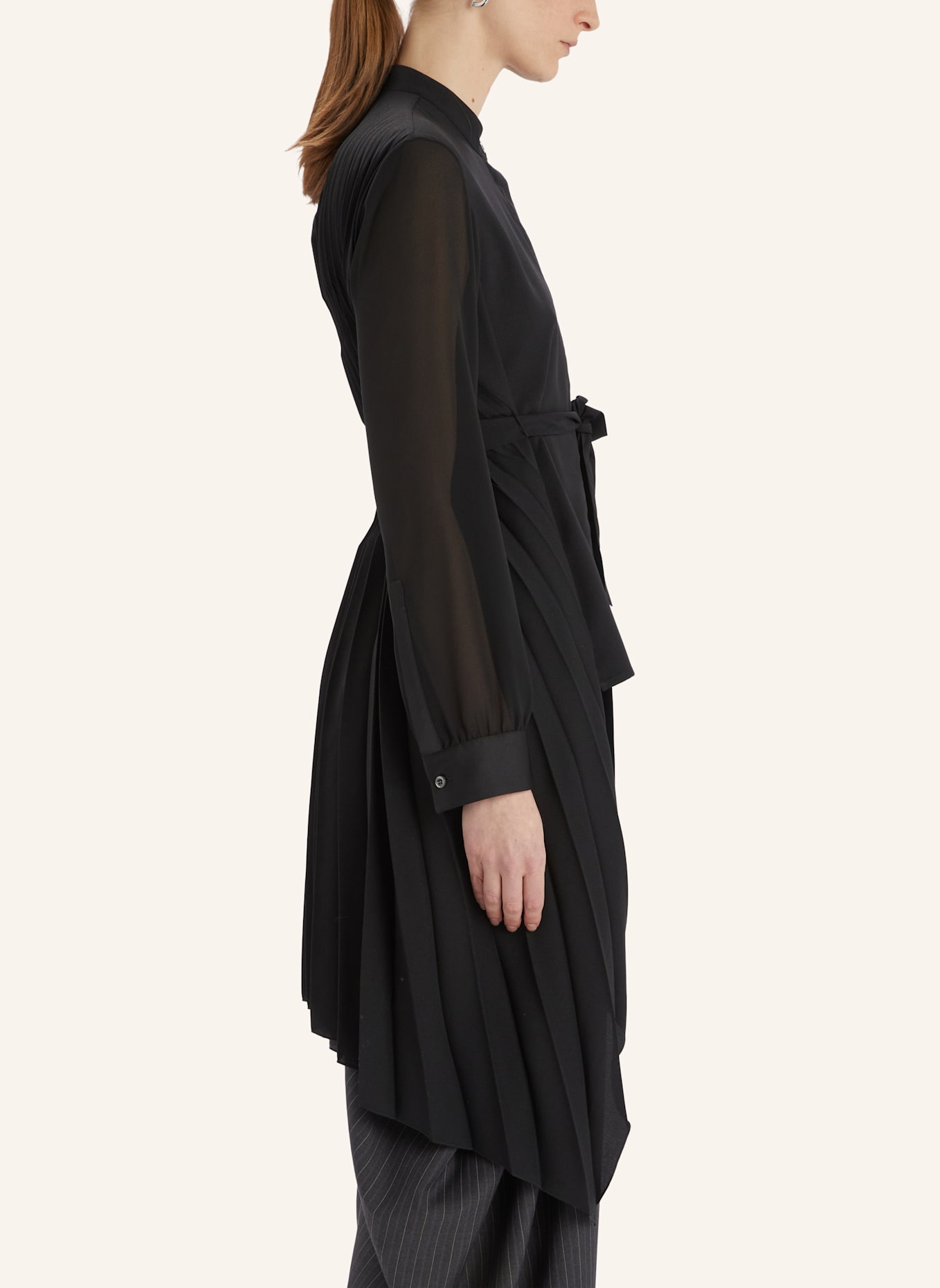 HIGH Blusenshirt SONNET mit Plissees: SCHWARZ