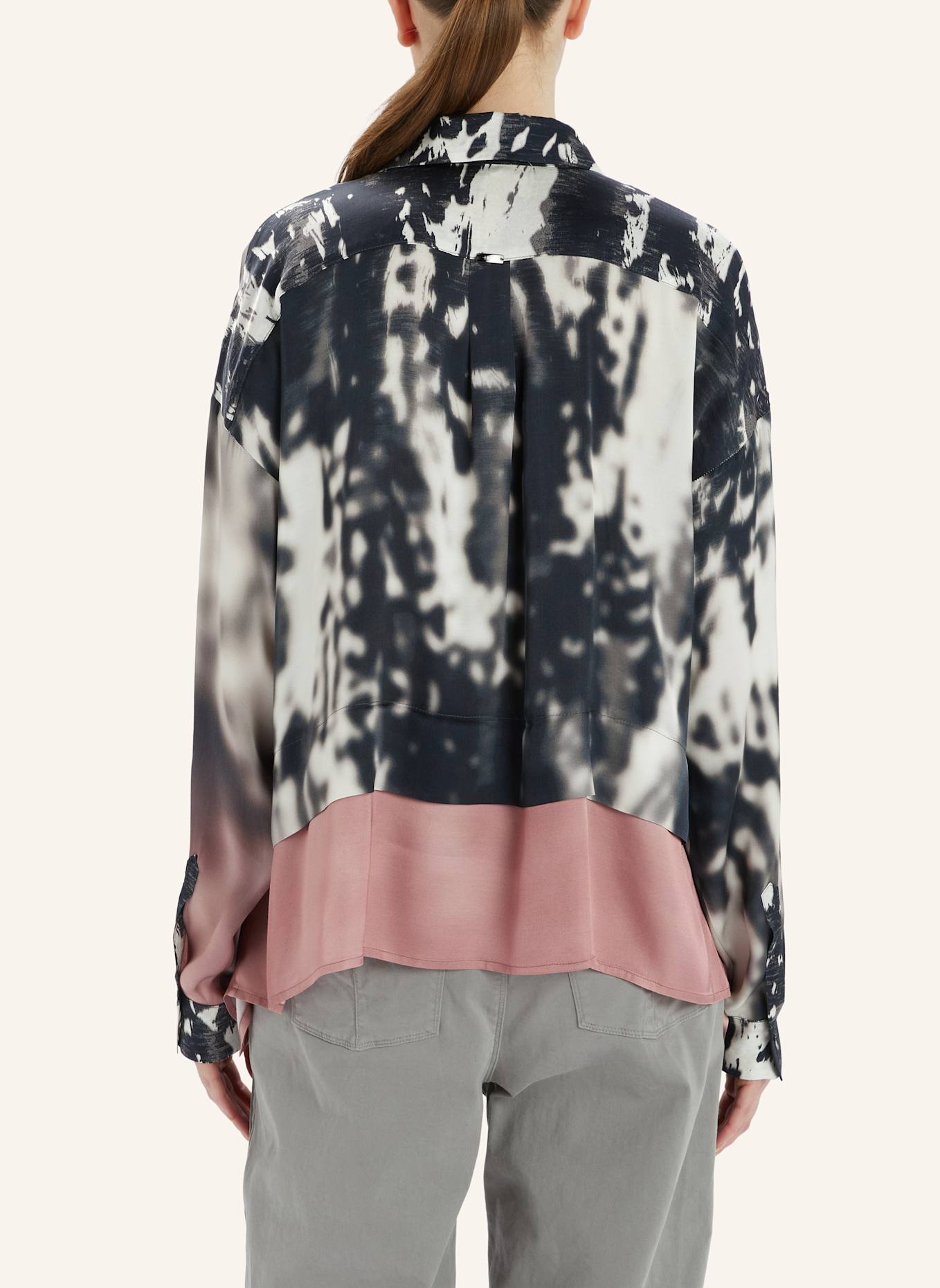 HIGH Hemdbluse O-ZONE: GRAU/ WEISS