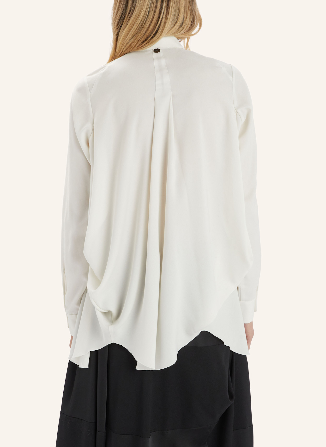 HIGH Hemdbluse THANK YOU aus Satin: WEISS