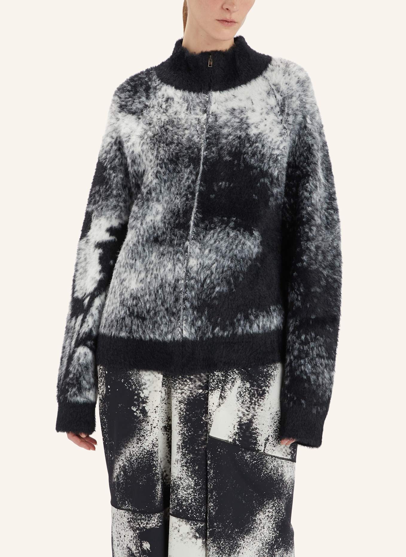 HIGH Jacquard-Strickjacke SUMMON UP: WEISS