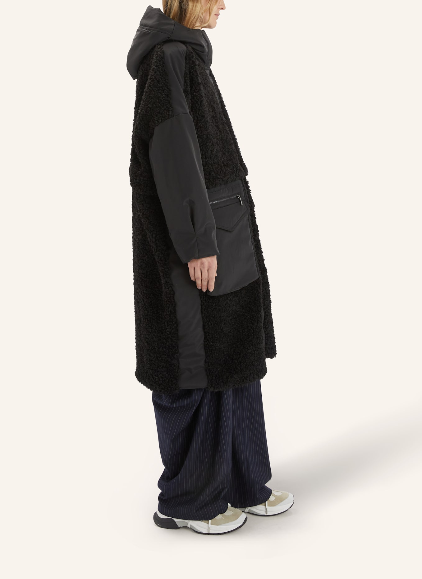 HIGH Parka ANNOTATE im Materialmix: SCHWARZ