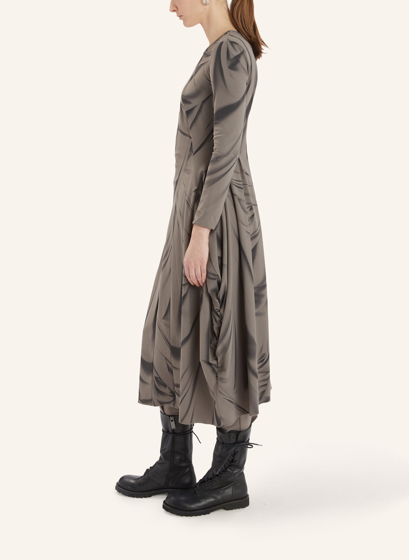 HIGH Jerseykleid AT-LENGTH: BEIGE