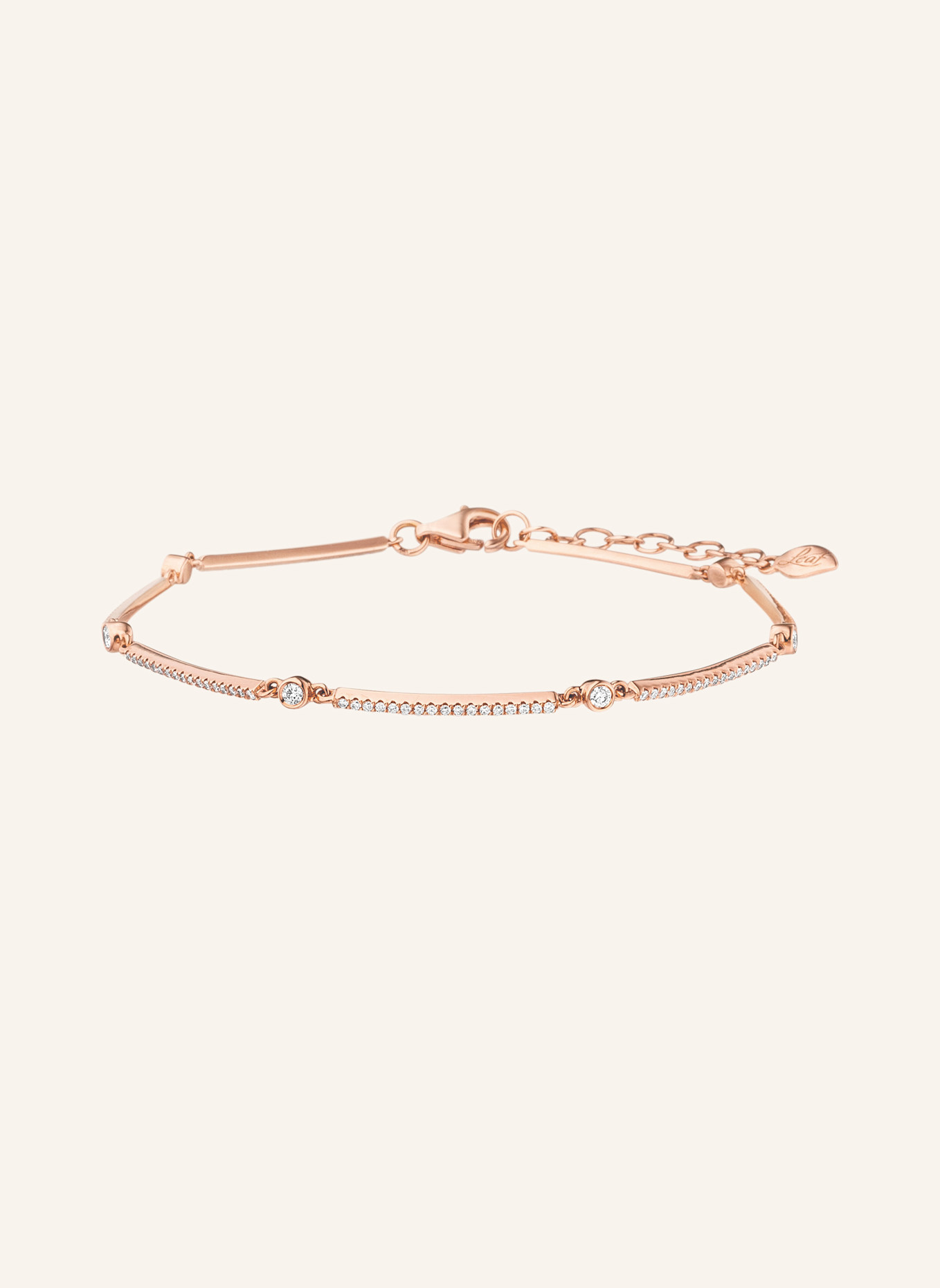 Leaf Armband BAR aus 18 Karat Roségold mit Diamanten, Farbe: ROSÉGOLD (Bild 1)