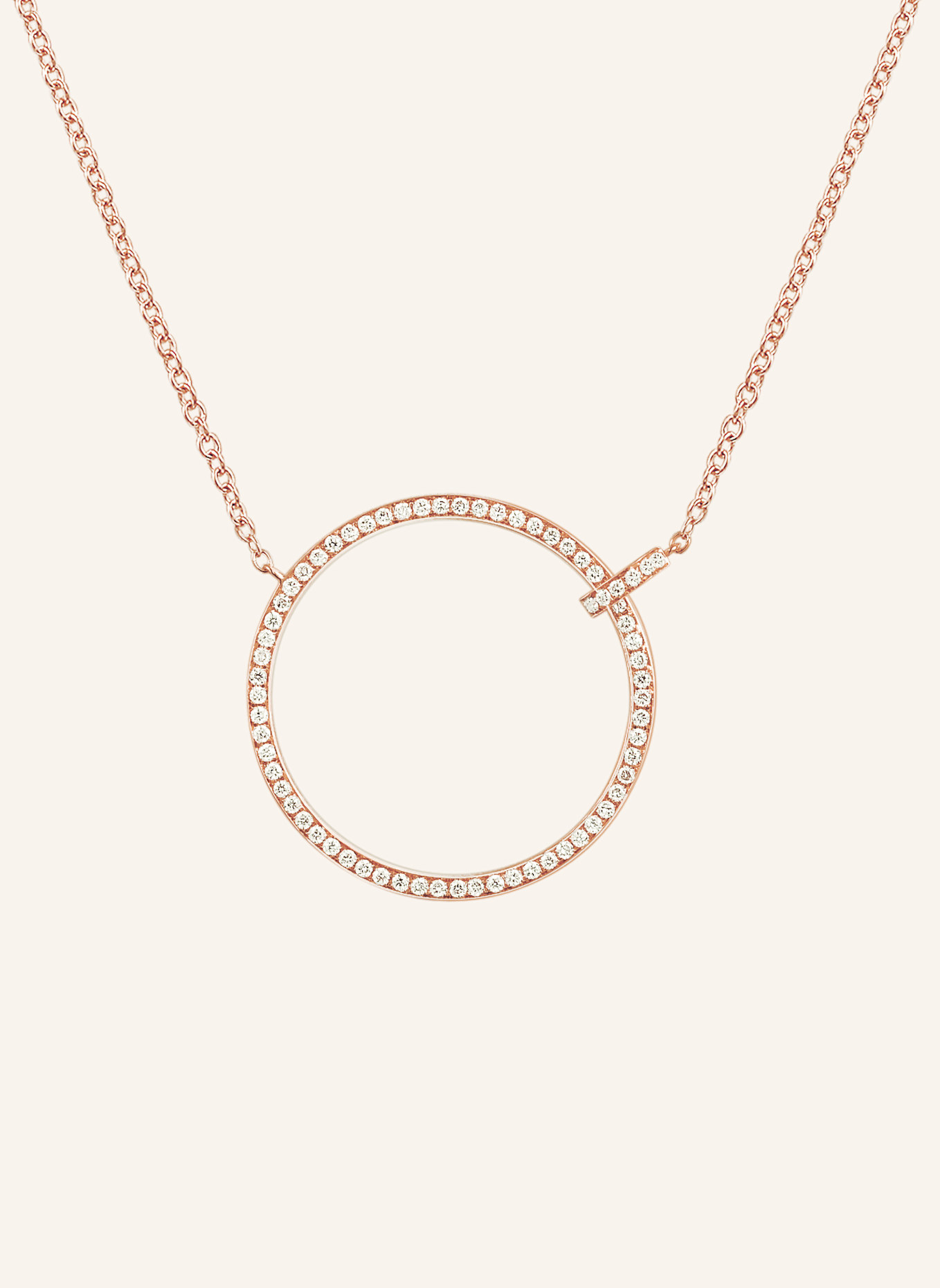 Leaf Halskette CIRCLE aus 18 Karat Roségold mit Diamanten, Farbe: ROSÉGOLD (Bild 1)