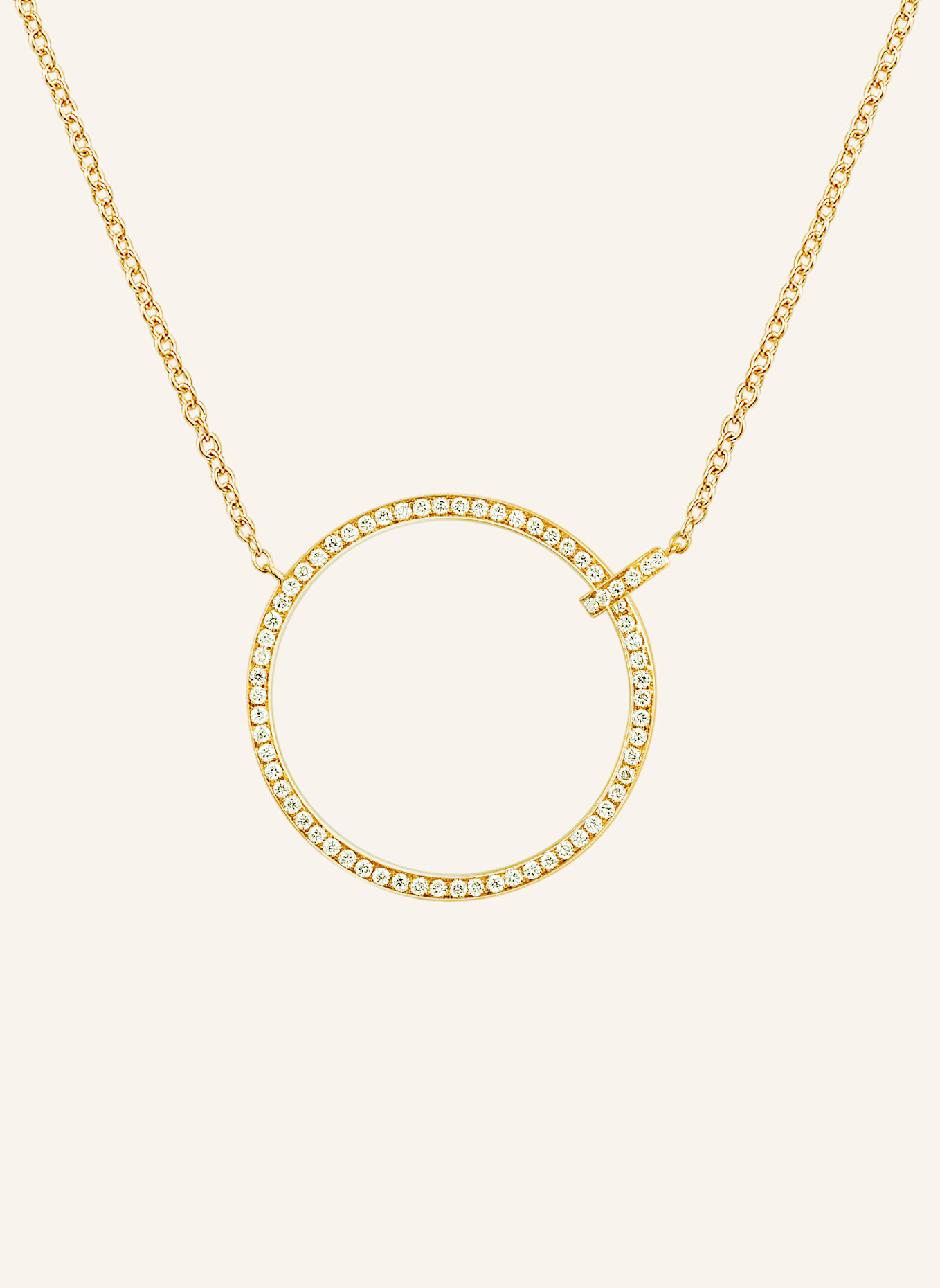 Leaf Halskette CIRCLE aus 18 Karat Gelbgold mit Diamanten, Farbe: GOLD (Bild 1)