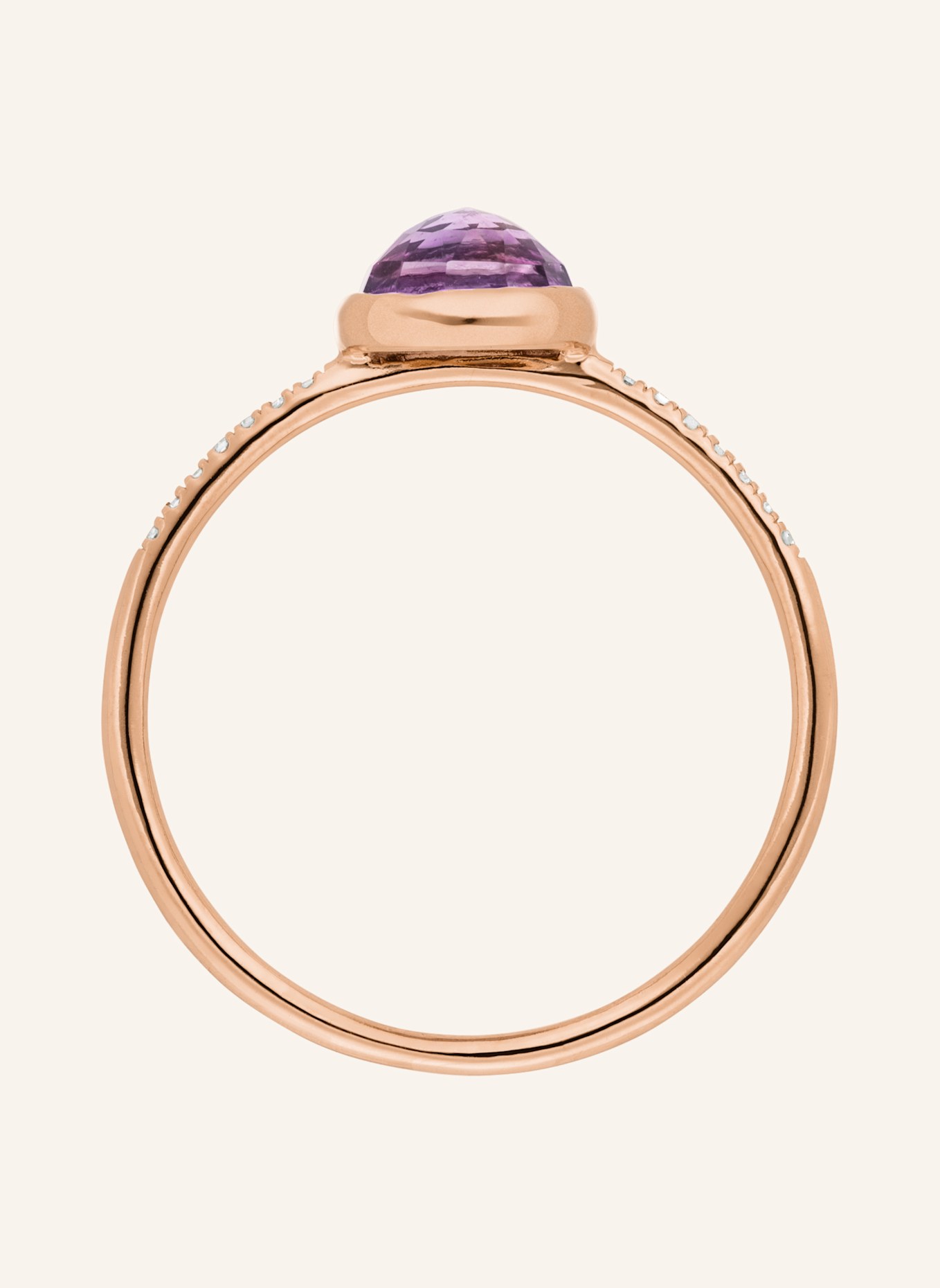 Leaf Ring AMETHYST aus 14 Karat Roségold mit Diamanten, Farbe: ROSÉGOLD (Bild 3)