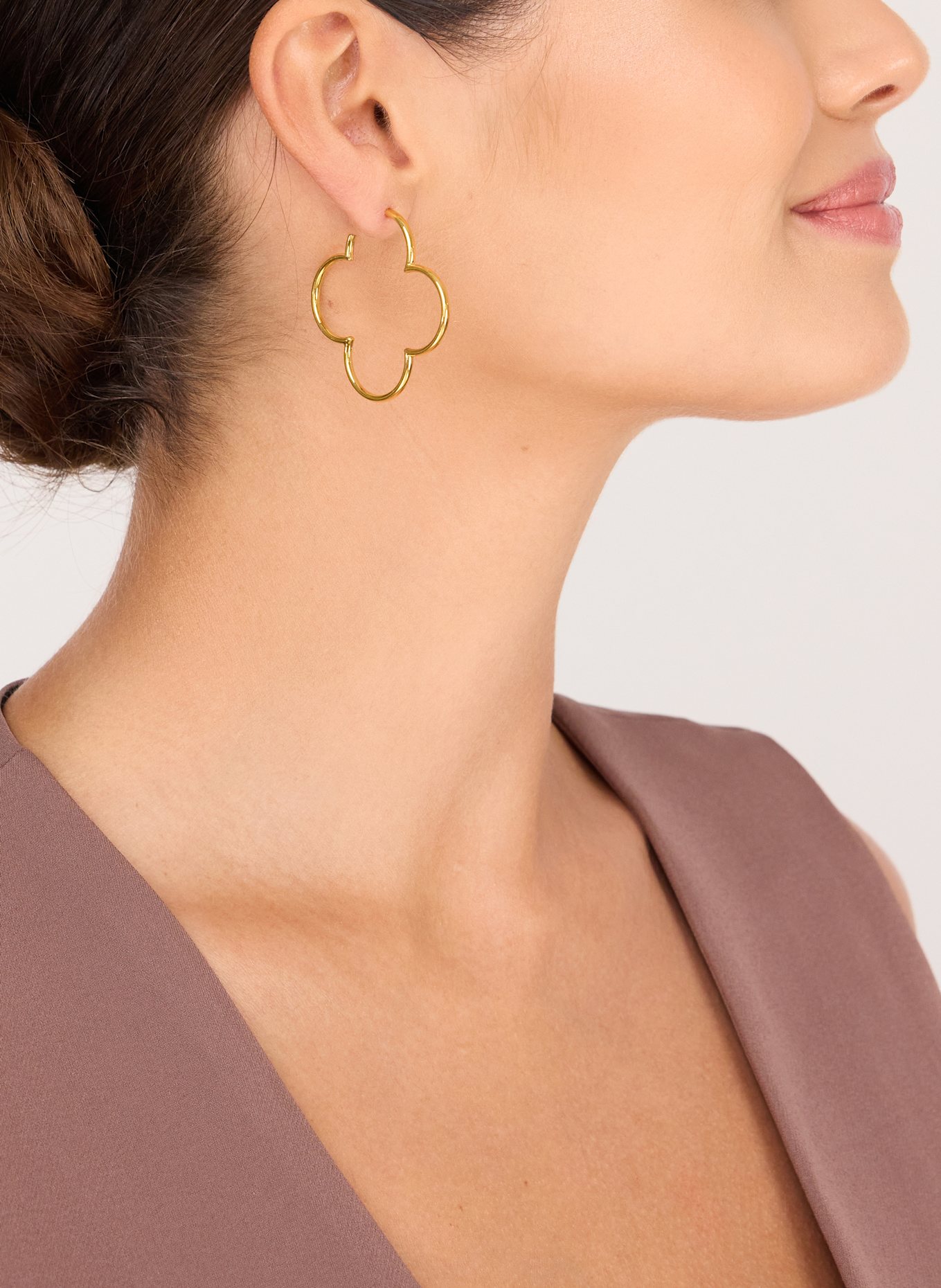 Leaf Creolen KLEEBLATT aus 14 Karat Gelbgold: GOLD