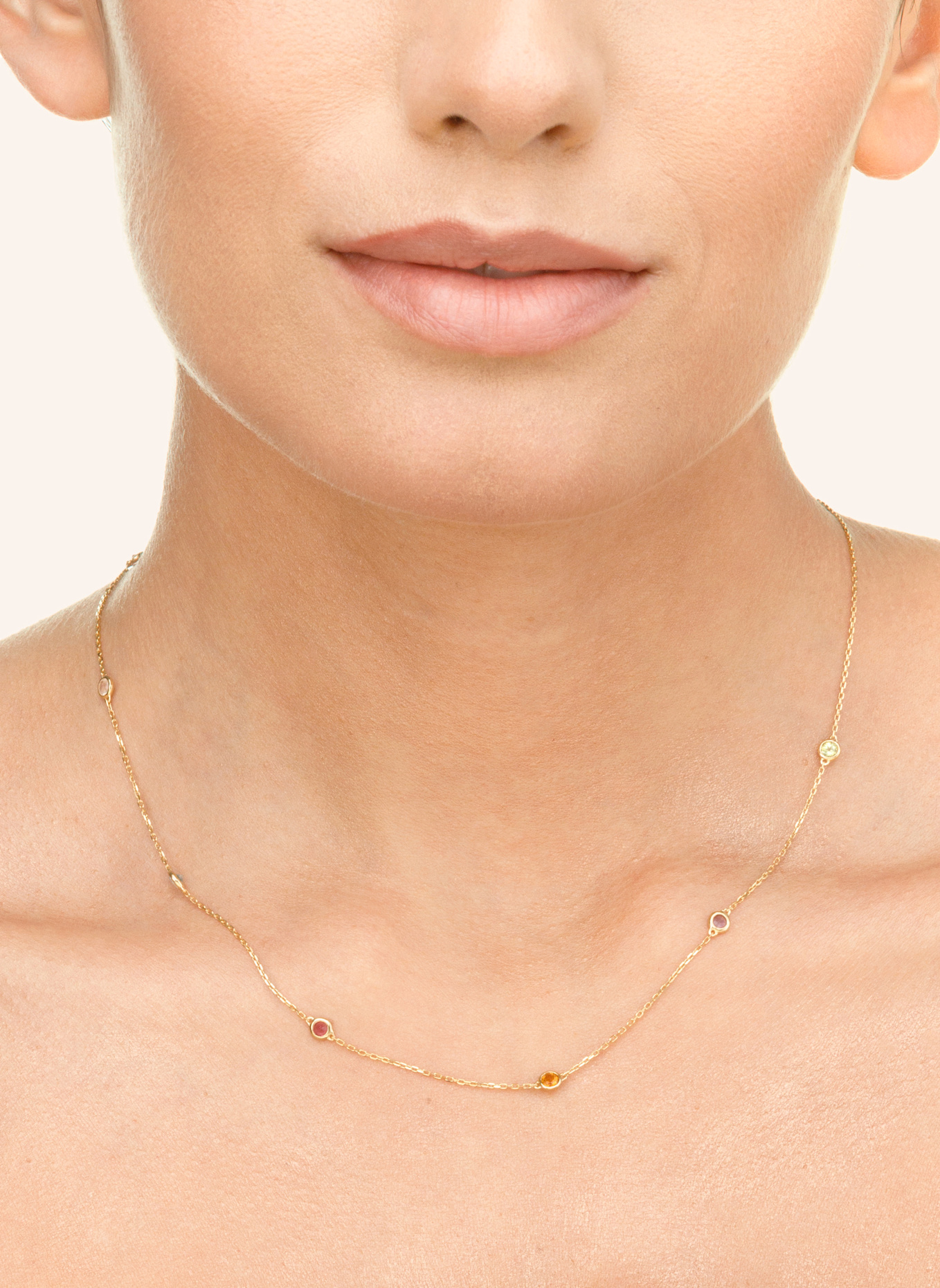 Leaf Halskette FINE GEMS aus 14 Karat Gelbgold: GOLD