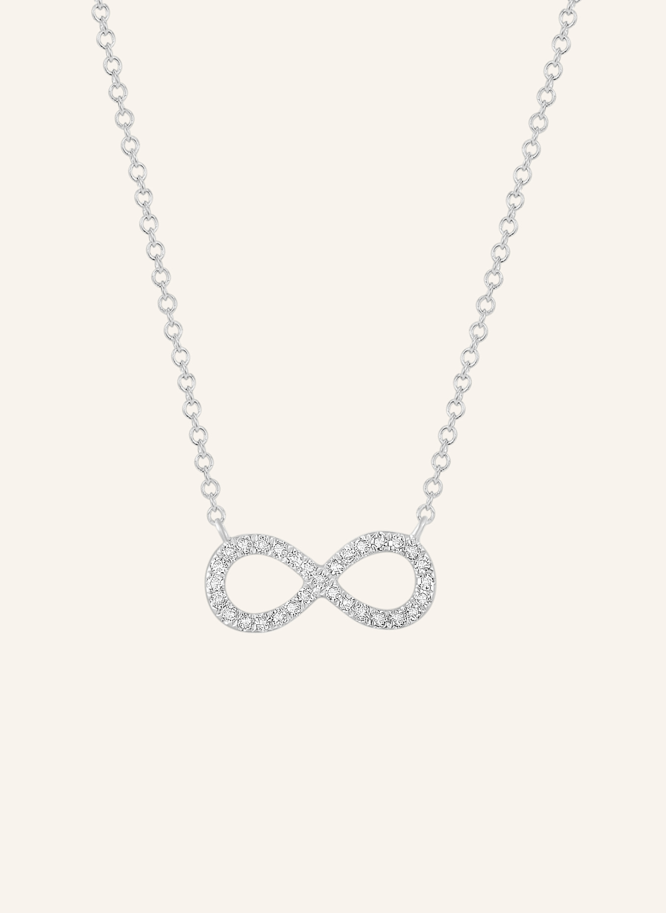 Leaf Halskette INFINITY aus 18 Karat Weißgold mit Diamanten: WEISSGOLD