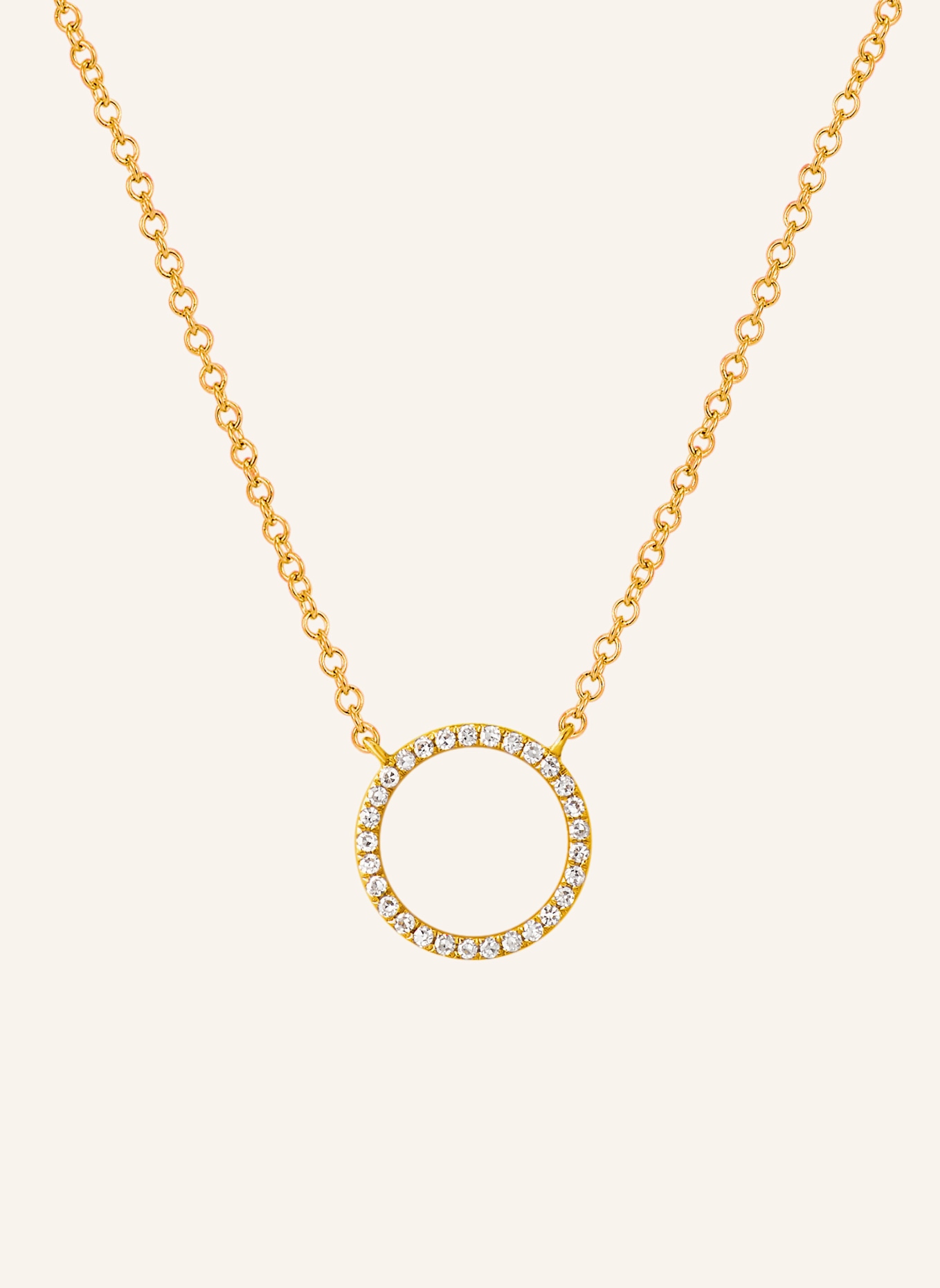 Leaf Halskette CIRCLE aus 18 Karat Gelbgold mit Diamanten: GOLD