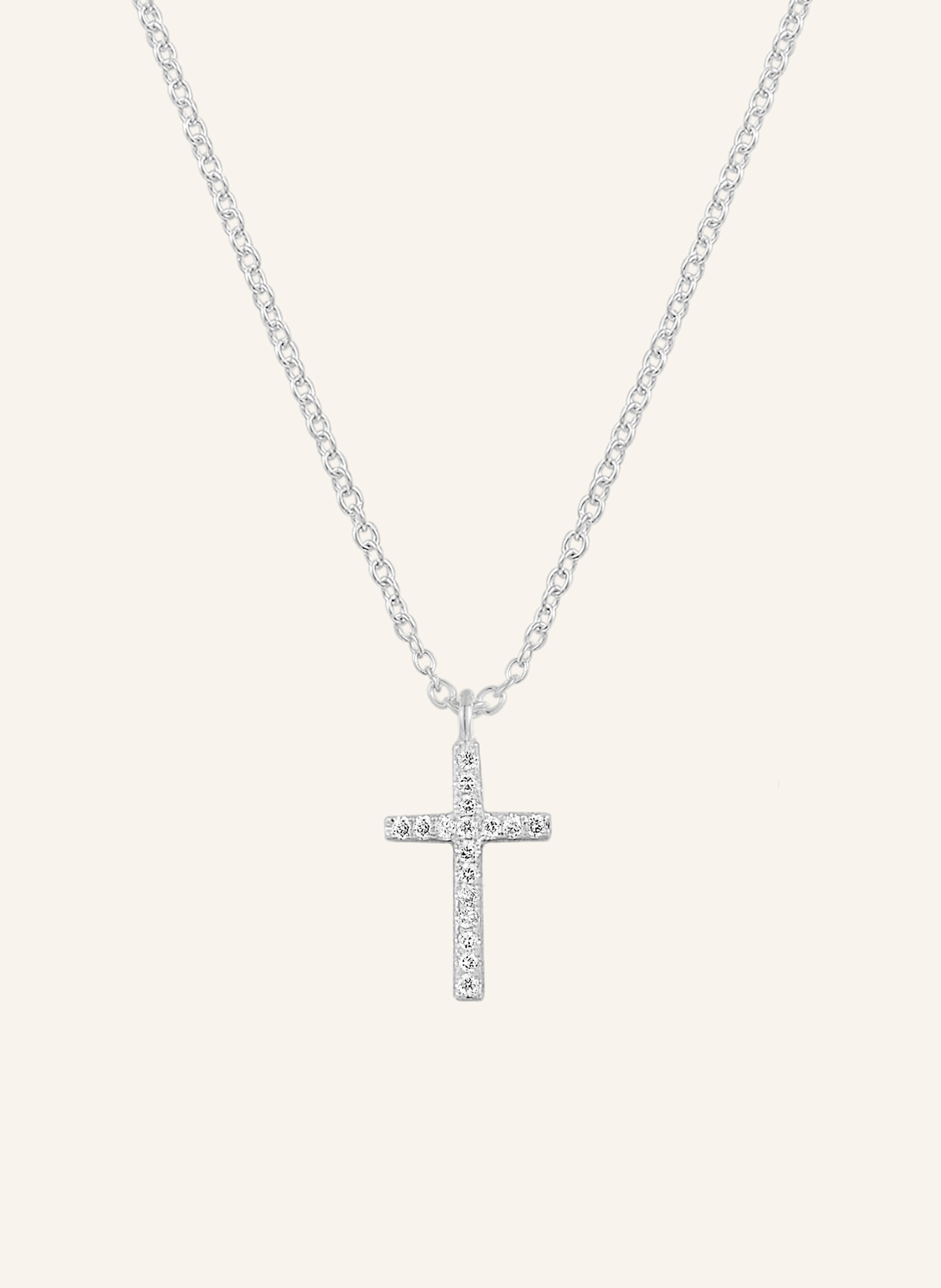 Leaf Halskette KREUZ aus 18 Karat Weißgold mit Diamanten: WEISSGOLD