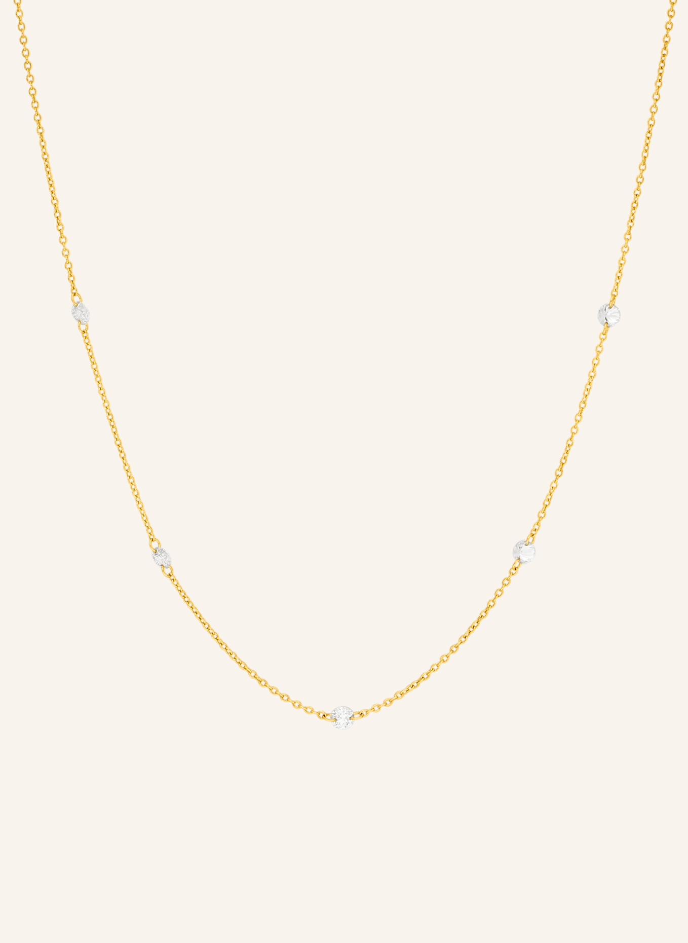 Leaf Halskette PURE QUINTRUPLE aus 18 Karat Gelbgold mit Diamanten: GOLD