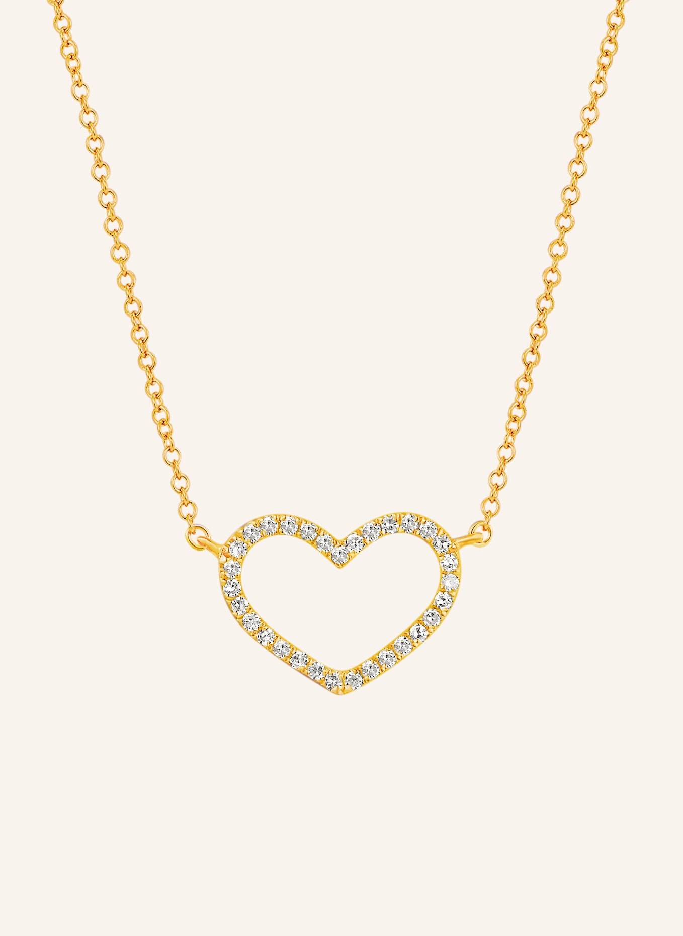 Leaf Halskette HEART aus 18 Karat Gelbgold mit Diamanten, Farbe: GOLD (Bild 1)