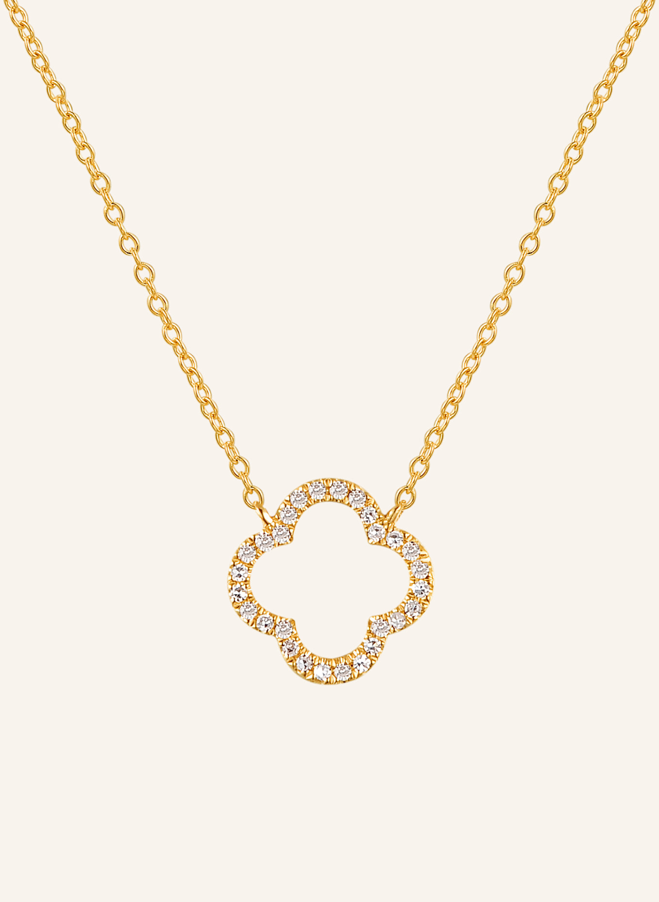 Leaf Halskette CLOVER aus 18 Karat Gelbgold mit Diamanten, Farbe: GOLD (Bild 1)