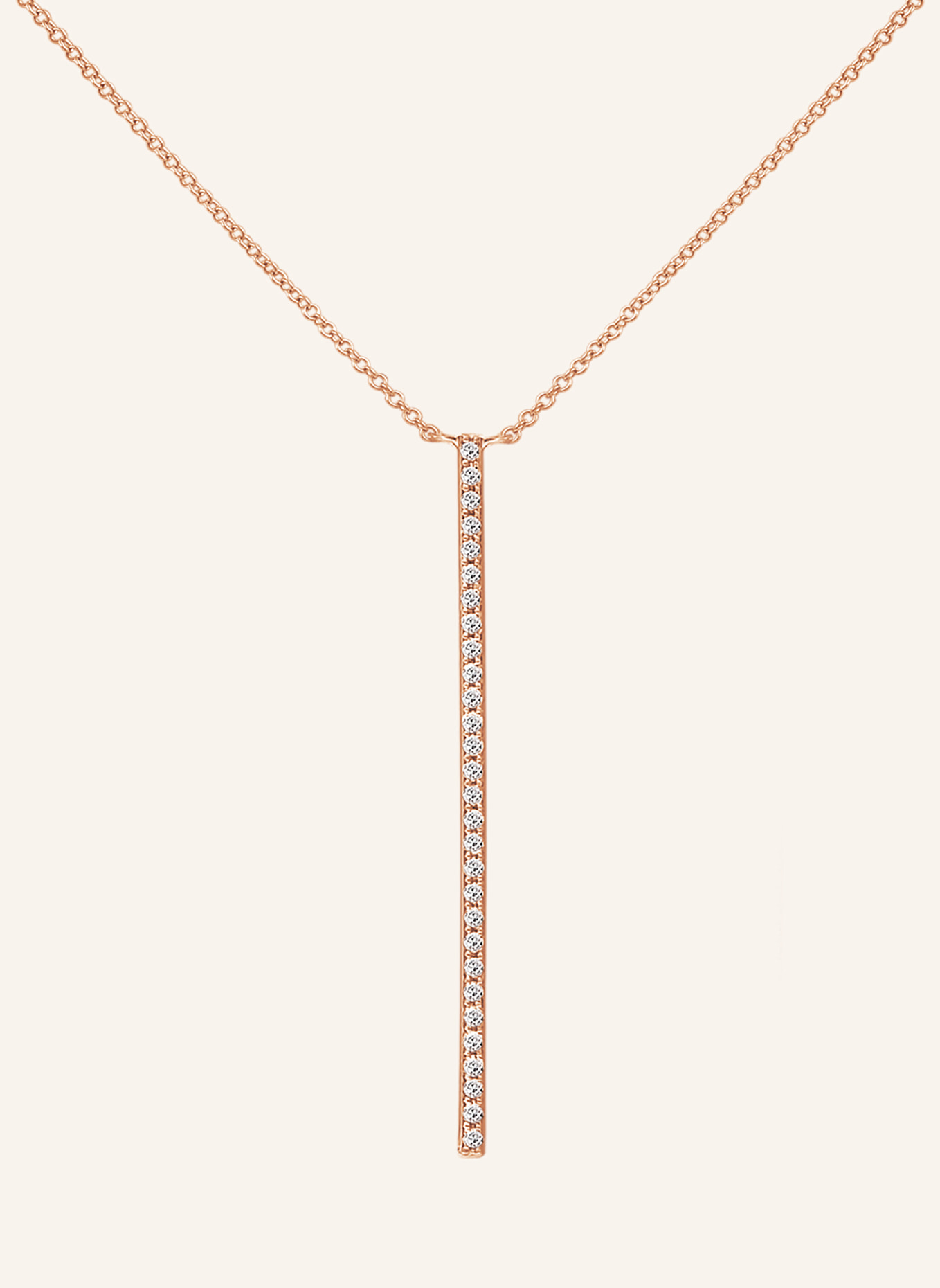 Leaf Halskette BAR aus 18 Karat Roségold mit Diamanten: ROSÉGOLD