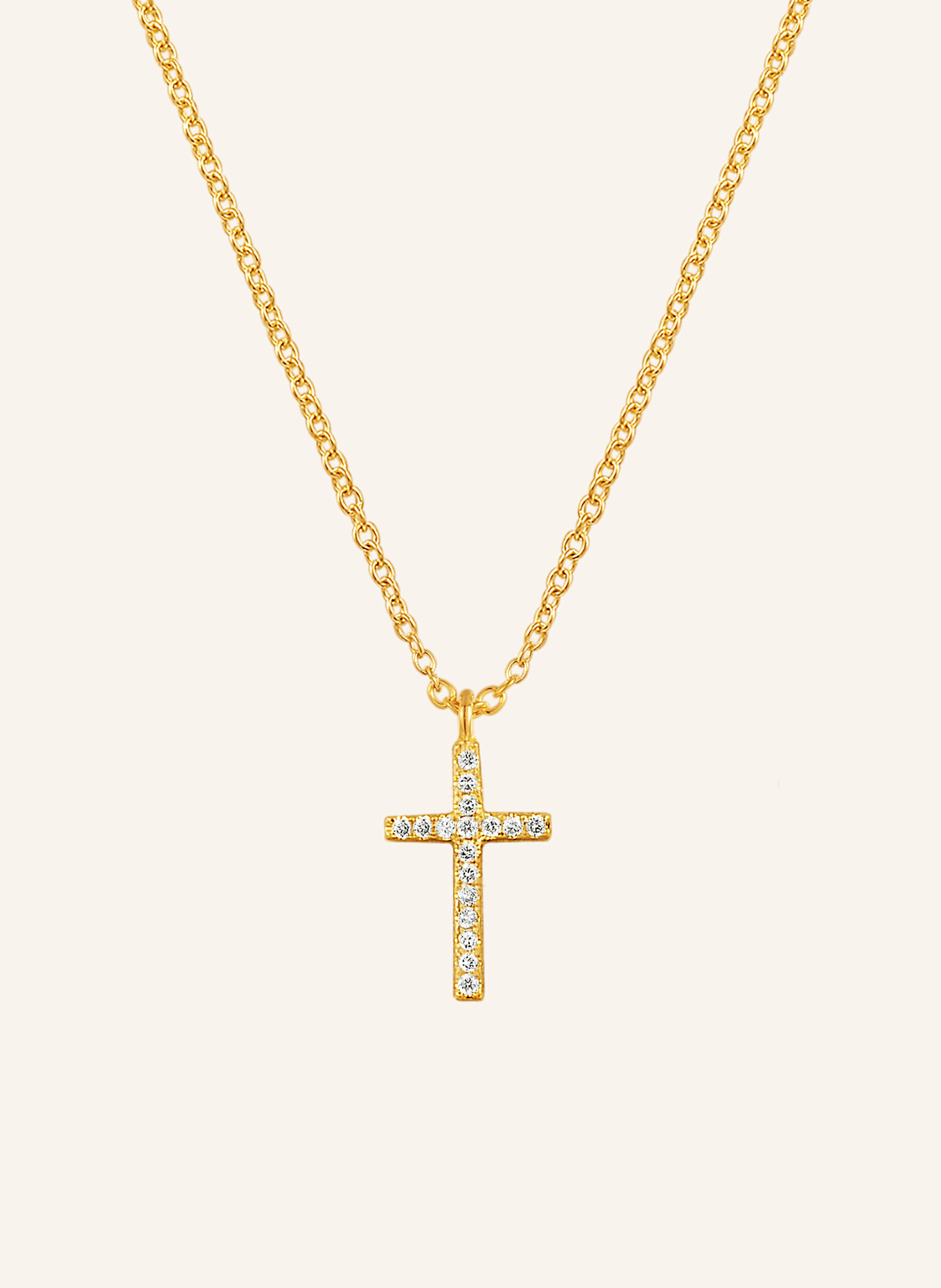 Leaf Halskette KREUZ aus 18 Karat Gelbgold mit Diamanten: GOLD