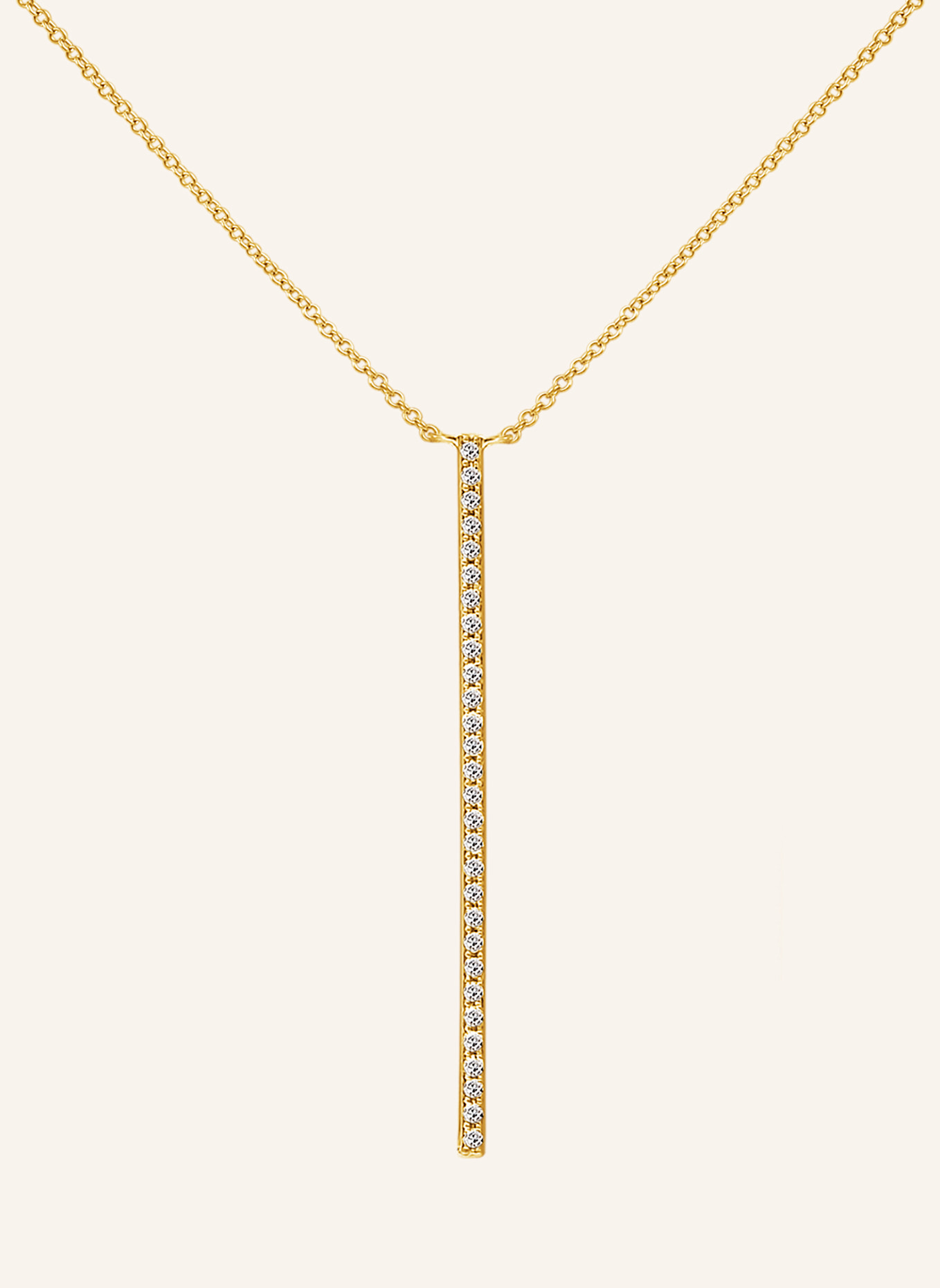 Leaf Halskette BAR aus 18 Karat Gelbgold mit Diamanten: GOLD