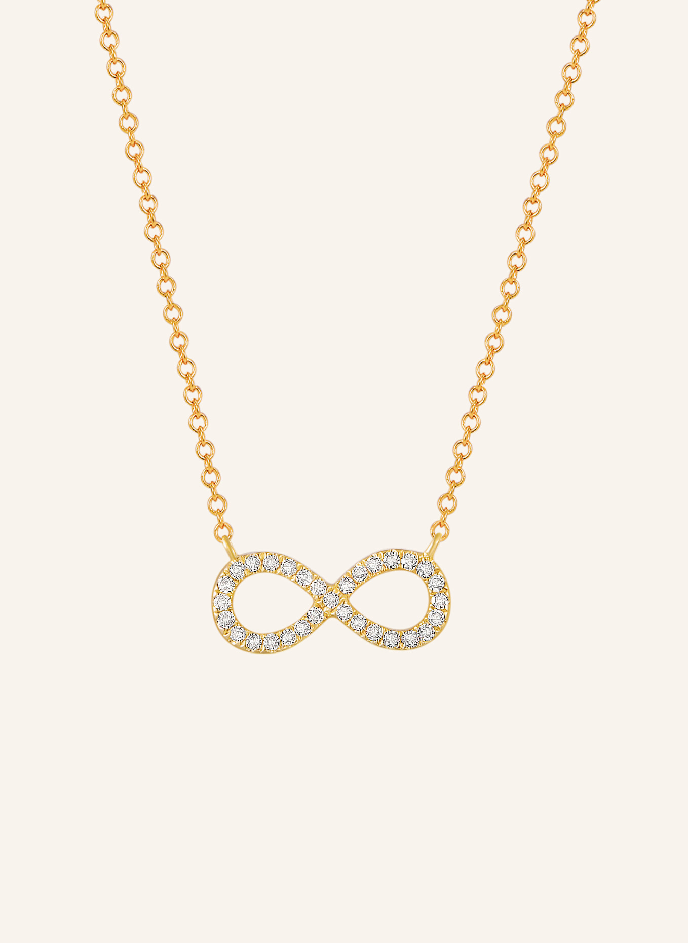 Leaf Halskette INFINITY aus 18 Karat Gelbgold mit Diamanten: GOLD