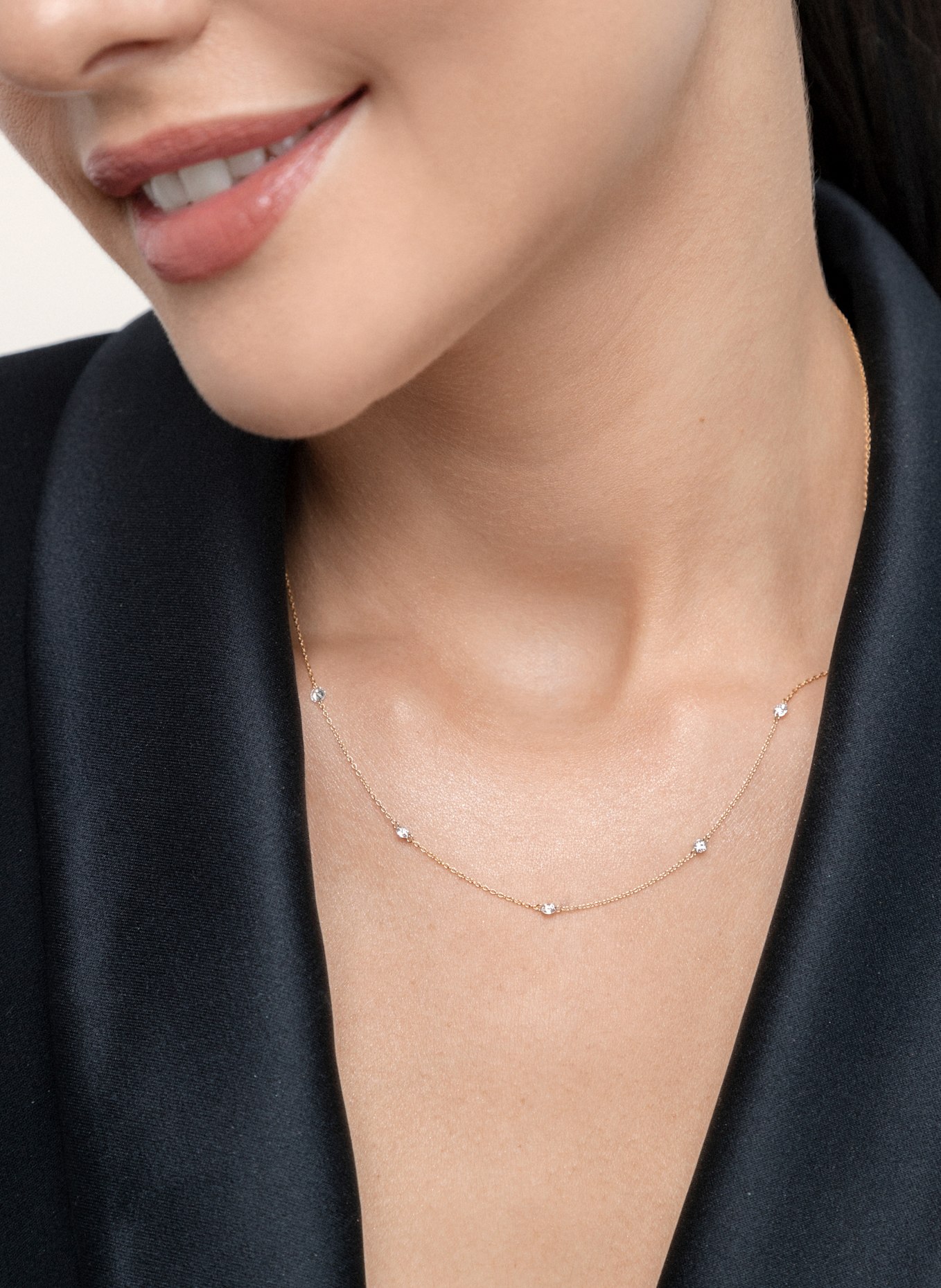 Leaf Halskette PURE QUINTRUPLE aus 18 Karat Gelbgold mit Diamanten: GOLD