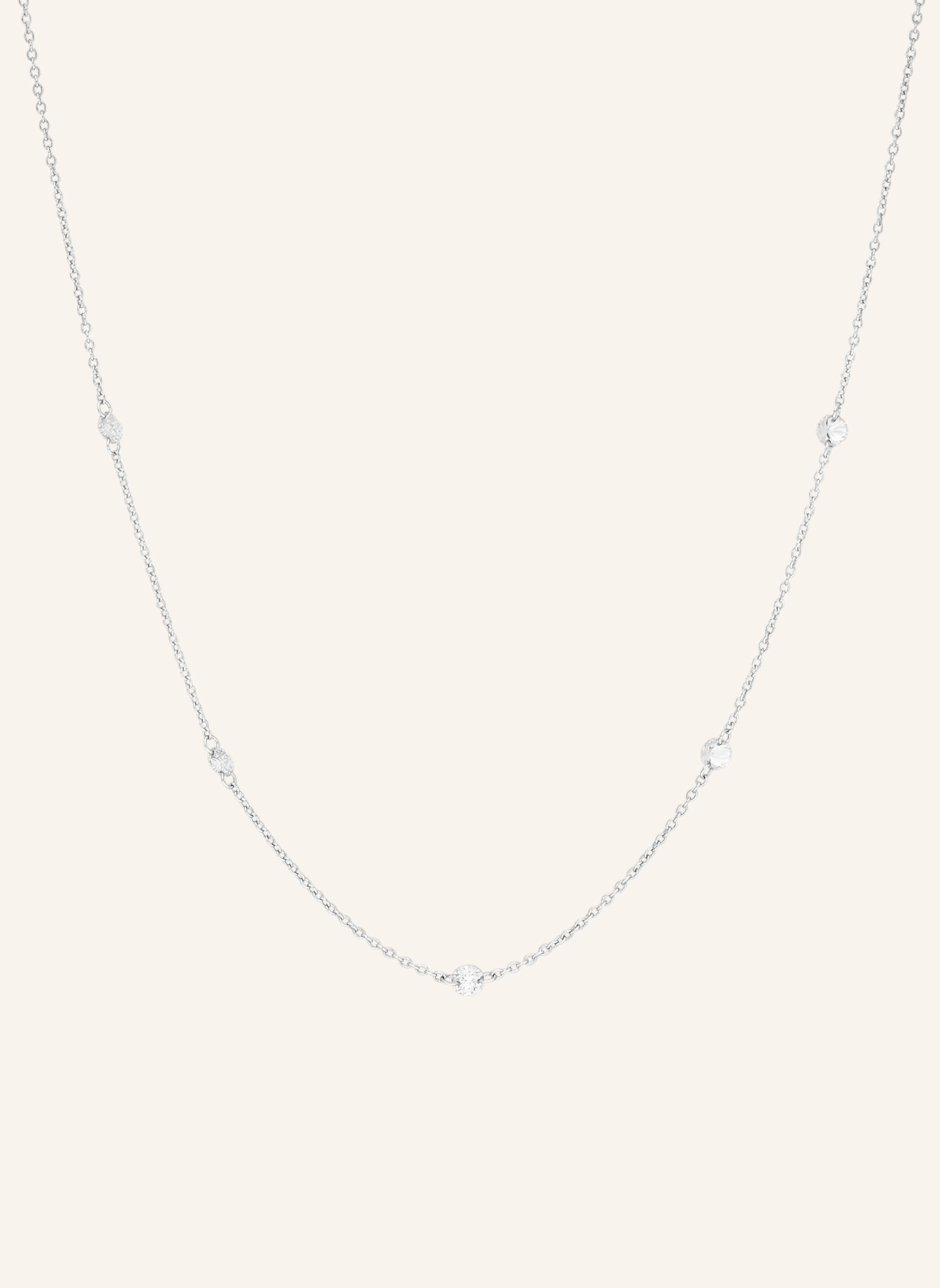 Leaf Halskette PURE QUINTRUPLE aus 18 Karat Weißgold mit Diamanten: WEISSGOLD