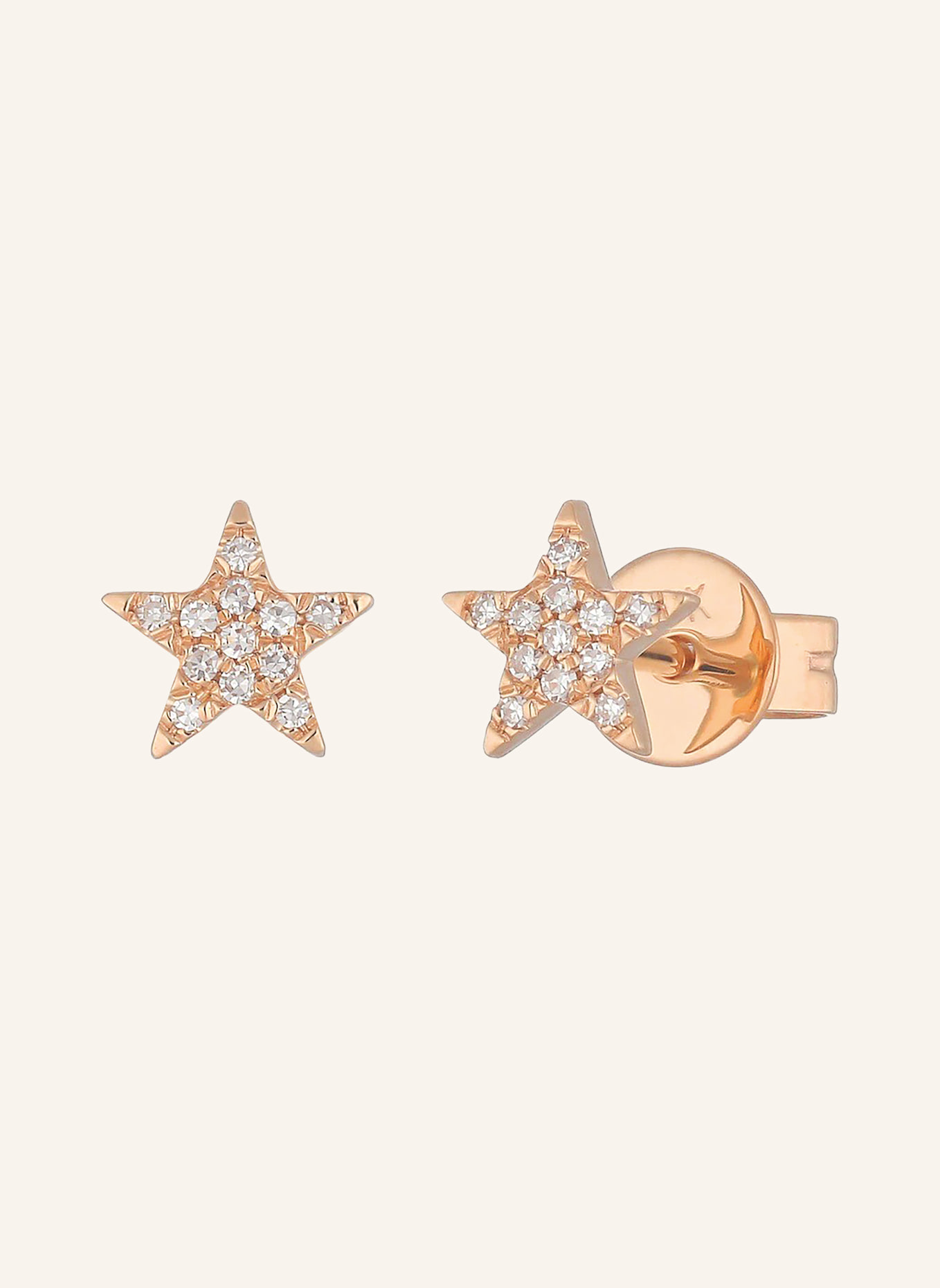 Leaf Ohrstecker STAR 18 Karat Rosegold mit Diamanten: ROSÉGOLD