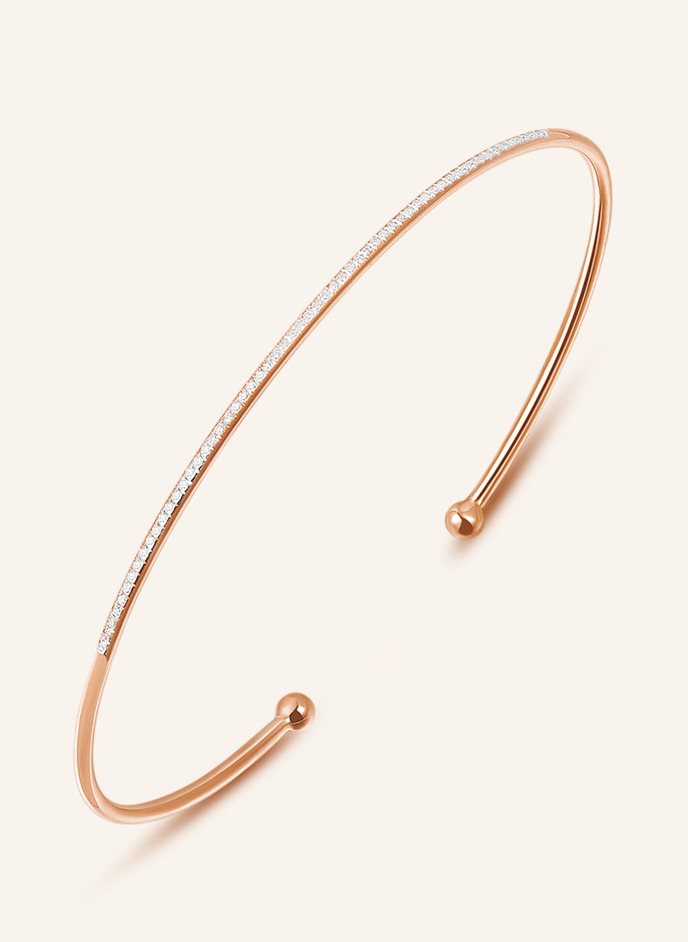 Leaf Armreif CIRCLE aus 18 Karat Roségold mit Diamanten: ROSÉGOLD