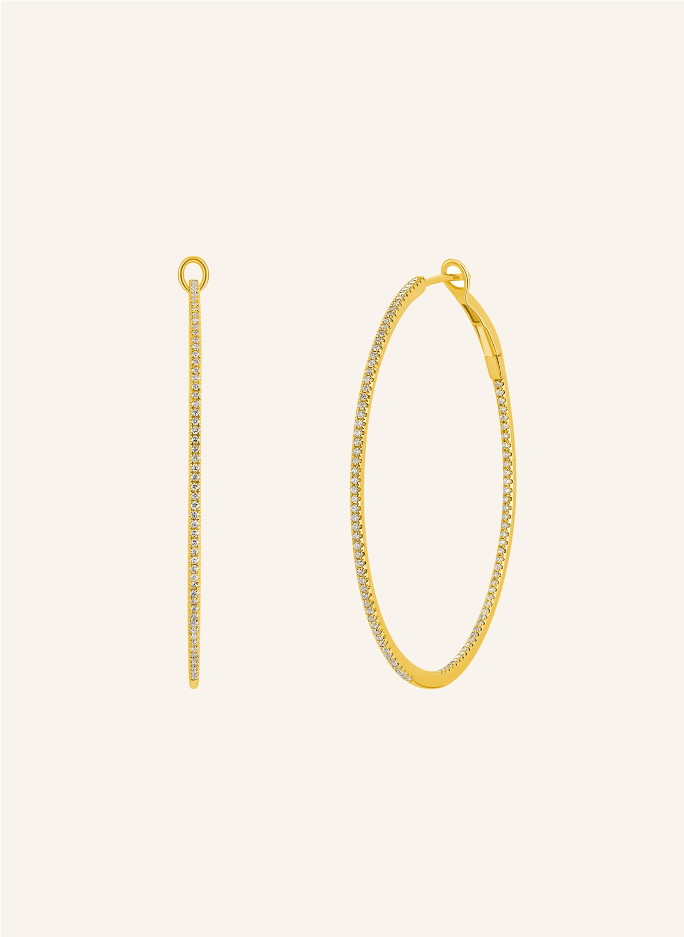 Leaf Creolen CIRCLE L aus 18 Karat Gelbgold mit Diamanten: GOLD