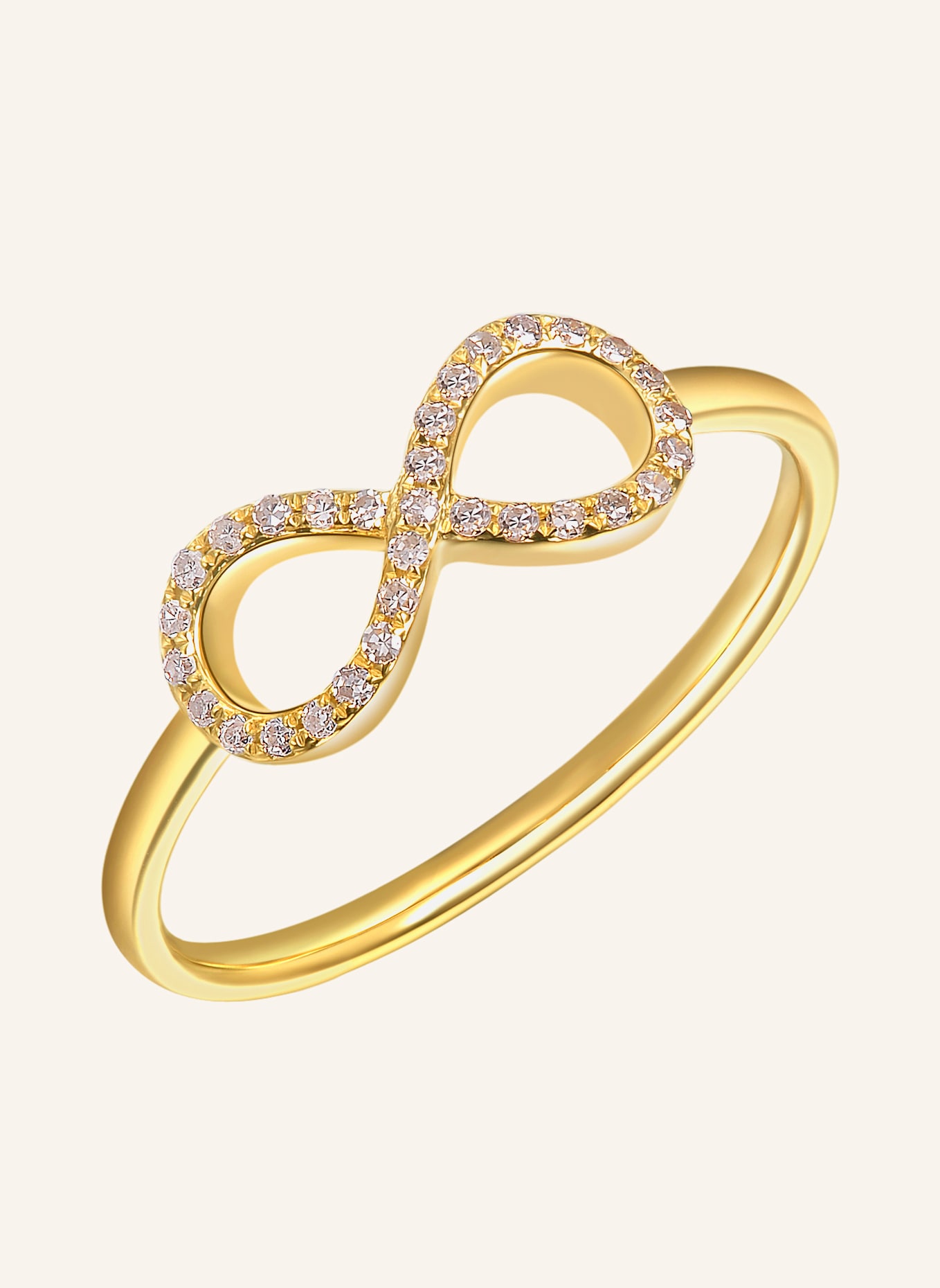 Leaf Ring INFINITY aus 18 Karat Gelbgold mit Diamanten: GOLD
