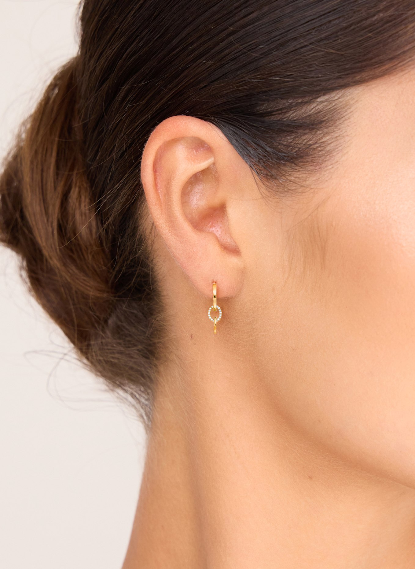 Leaf Creolen ETERNAL TOUCH aus 14 Karat Gelbgold mit Diamanten: GOLD