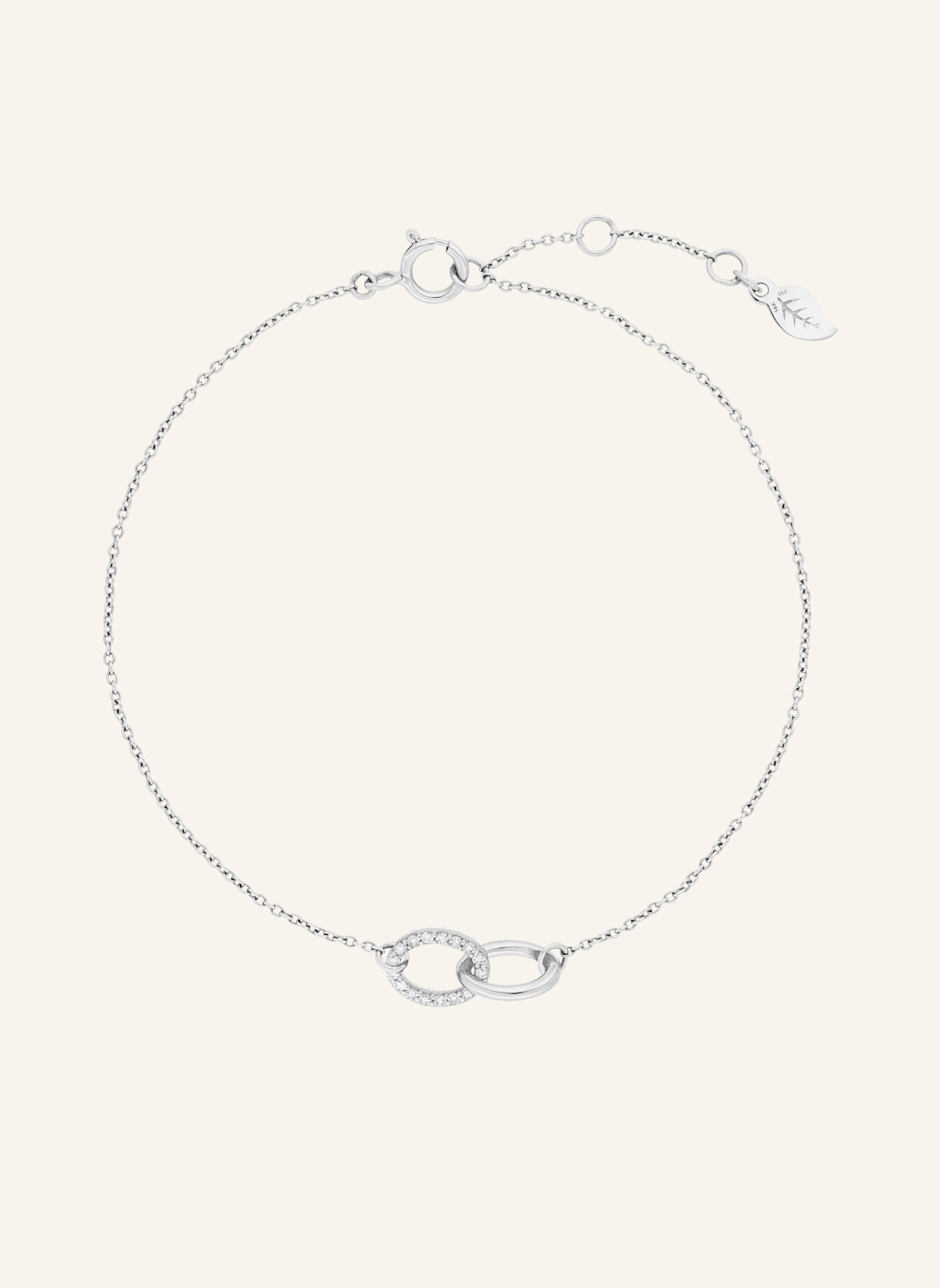 Leaf Armband ETERNAL TOUCH aus 14 Karat Weißgold mit Diamanten: WEISSGOLD