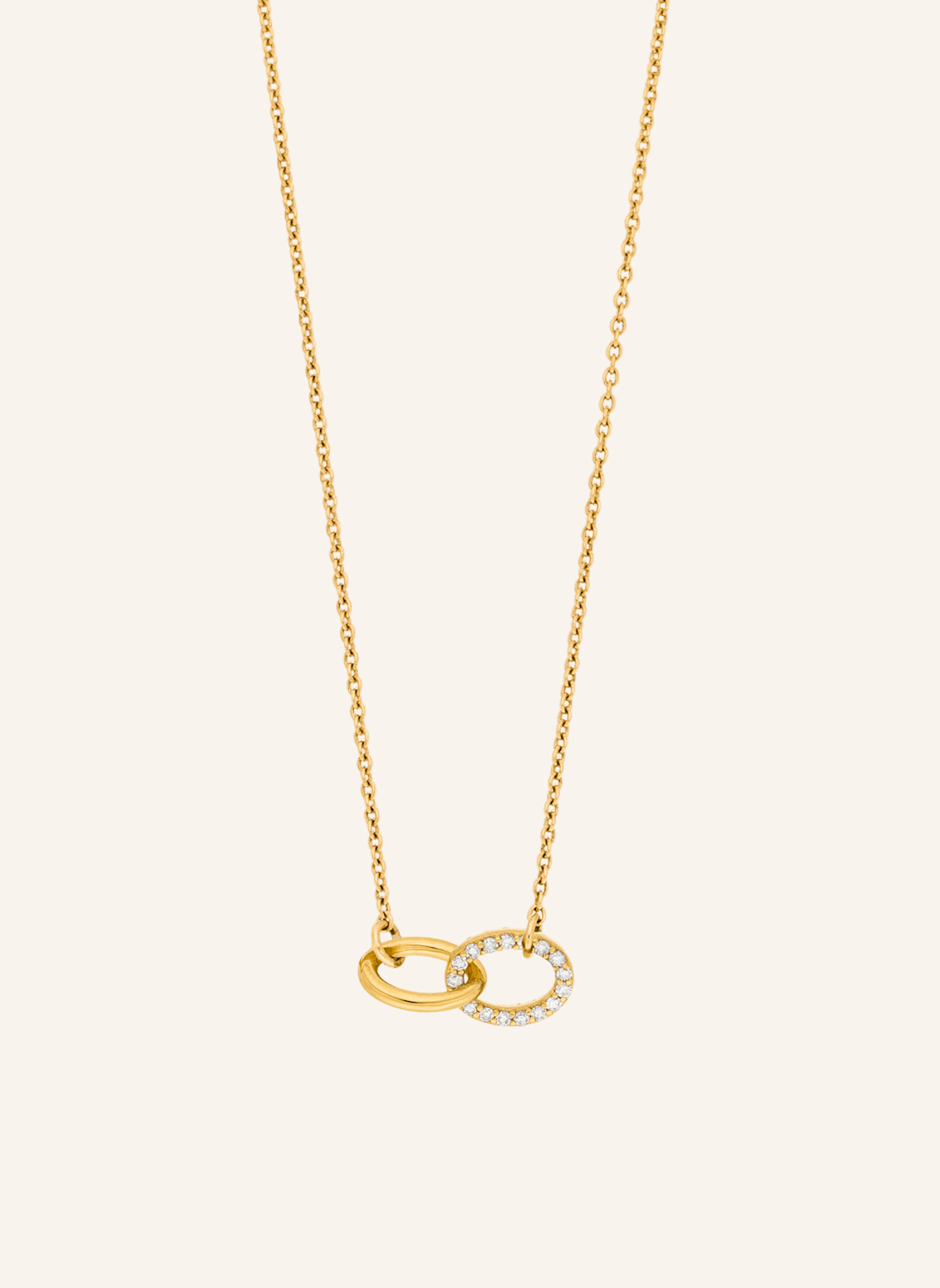 Leaf Halskette ETERNAL TOUCH aus 14 Karat Gelbgold mit Diamanten: GOLD