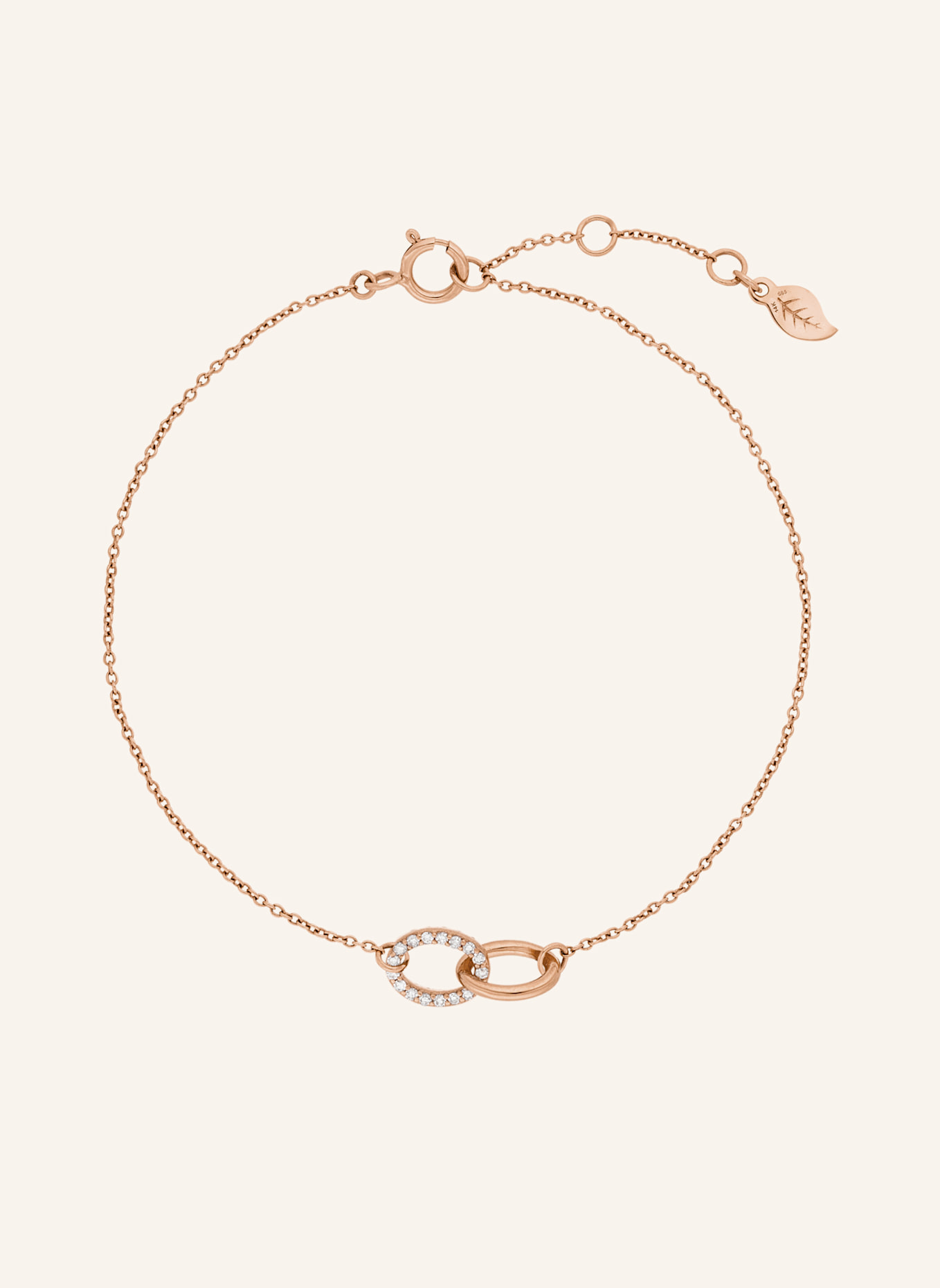 Leaf Armband ETERNAL TOUCH aus 14 Karat Roségold mit Diamanten: ROSÉGOLD