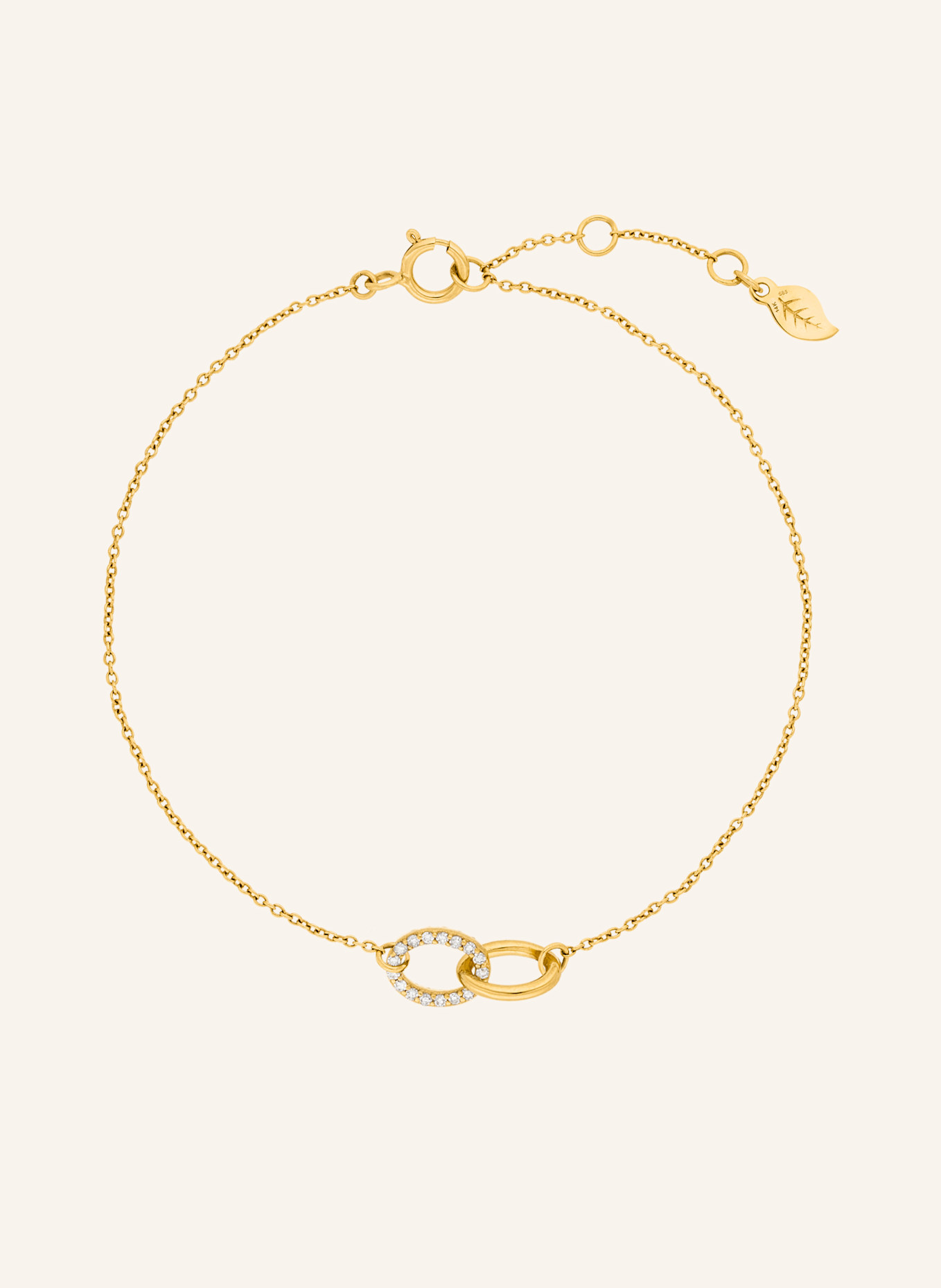Leaf Armband ETERNAL TOUCH aus 14 Karat Gelbgold mit Diamanten: GOLD