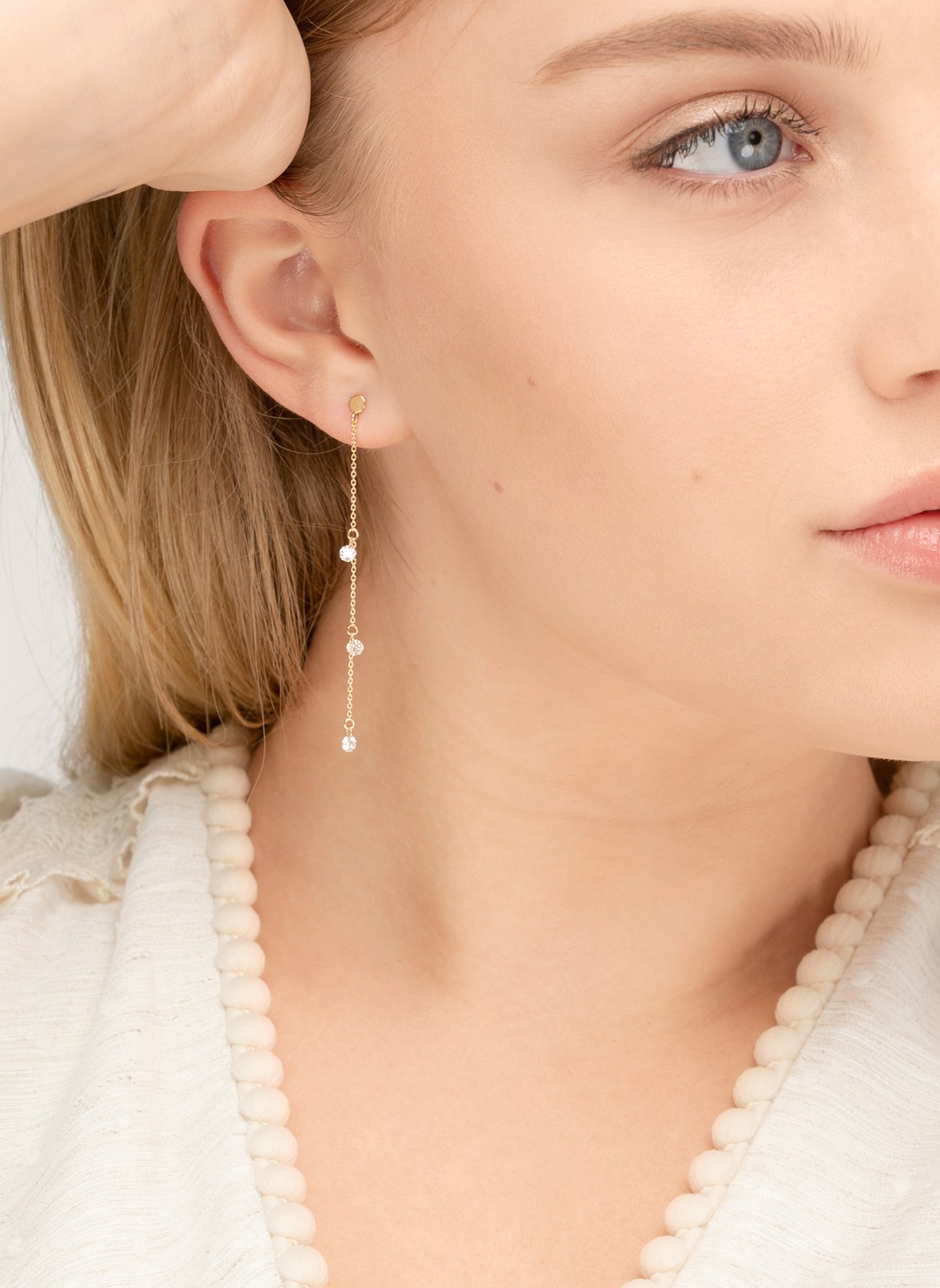 Leaf Ohrhänger PURE CHAIN aus 18 Karat Gelbgold mit Diamanten: GOLD